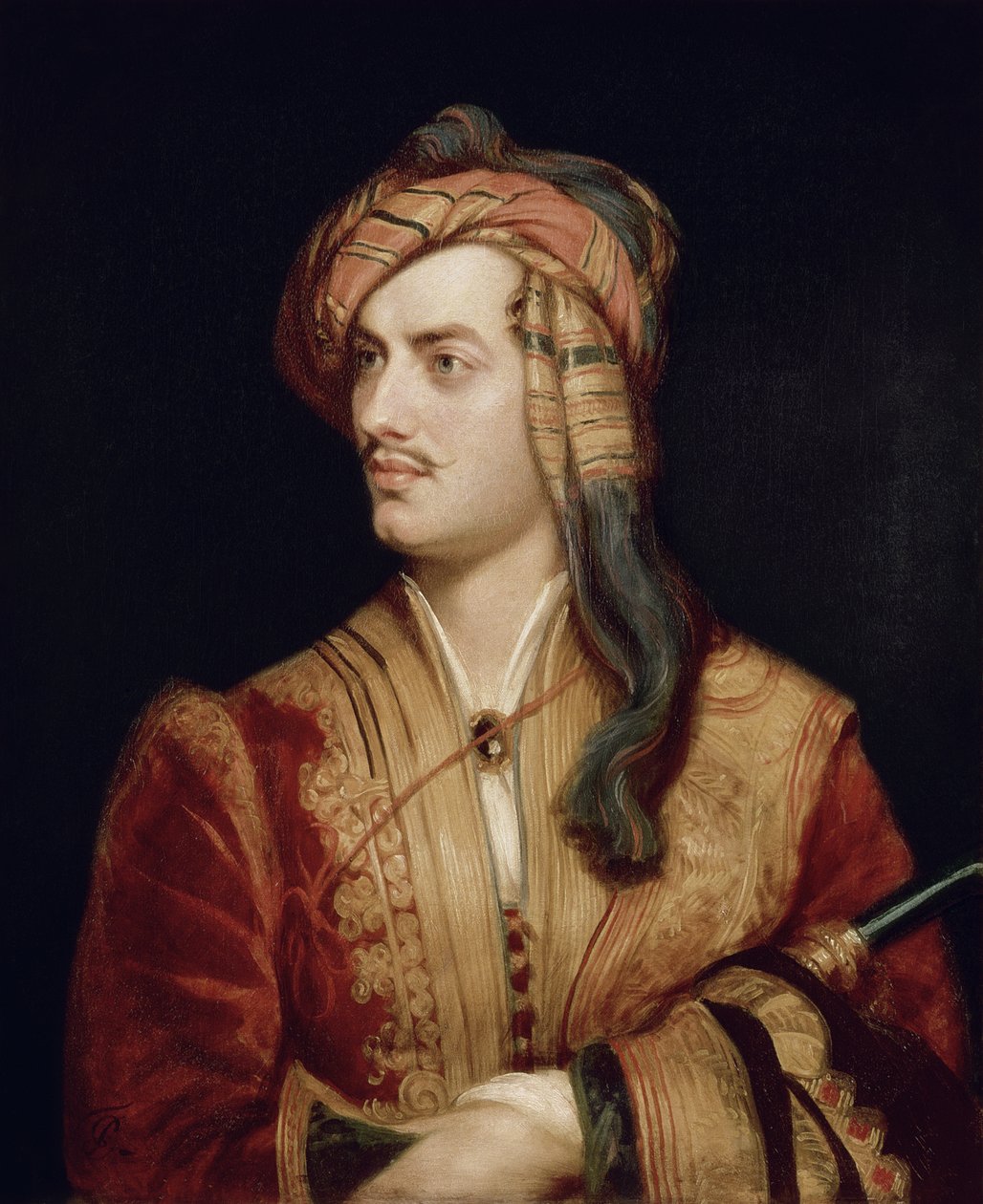 Portræt af George Gordon (1788-1824) 6. baron Byron af Rochdale i albansk kjole, 1813 af Thomas Phillips
