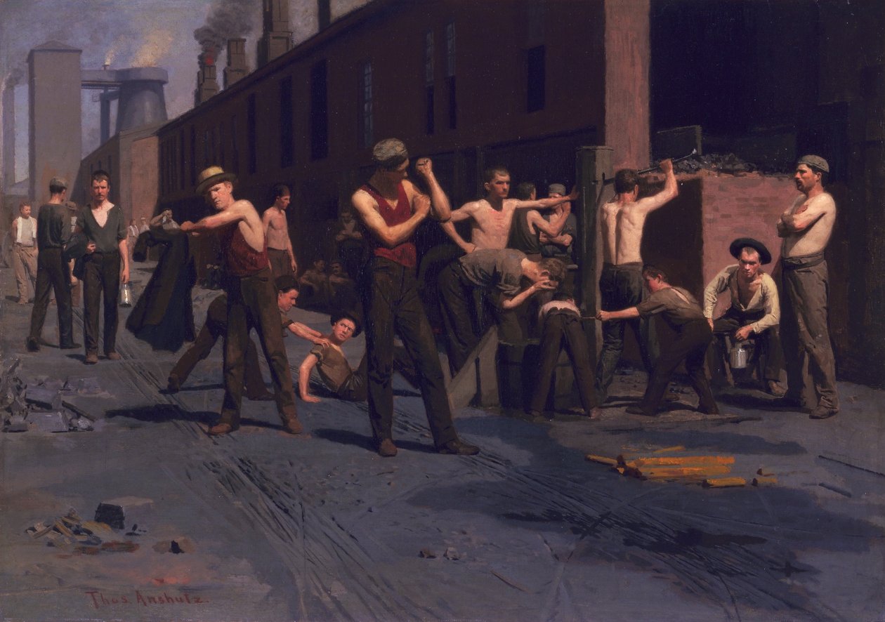 Ironworkers middagstid af Thomas Pollock Anshutz