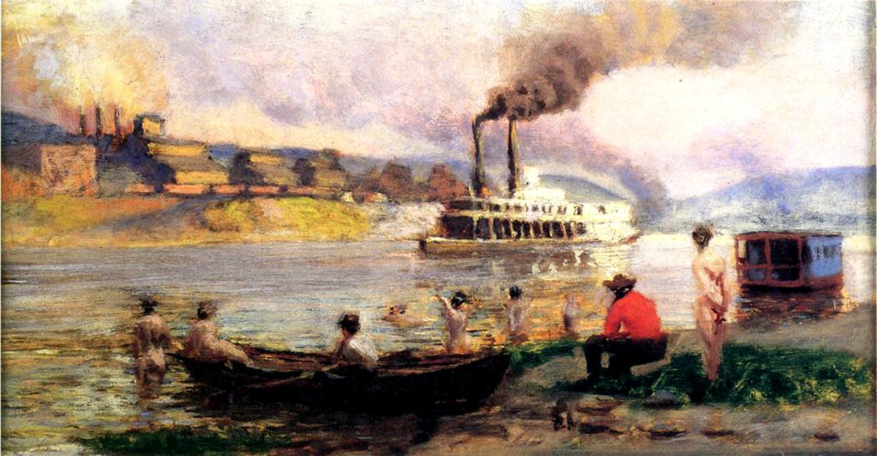 Dampbåd på Ohio, ca. 1900 af Thomas Pollock Anschutz