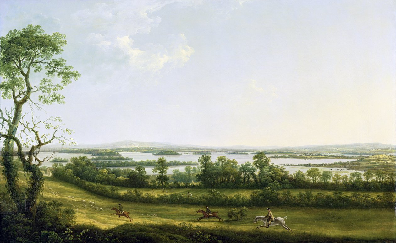 Lough Erne fra Knock Ninney, med Bellisle i det fjerne, County Fermanagh, Irland, 1771 af Thomas Roberts