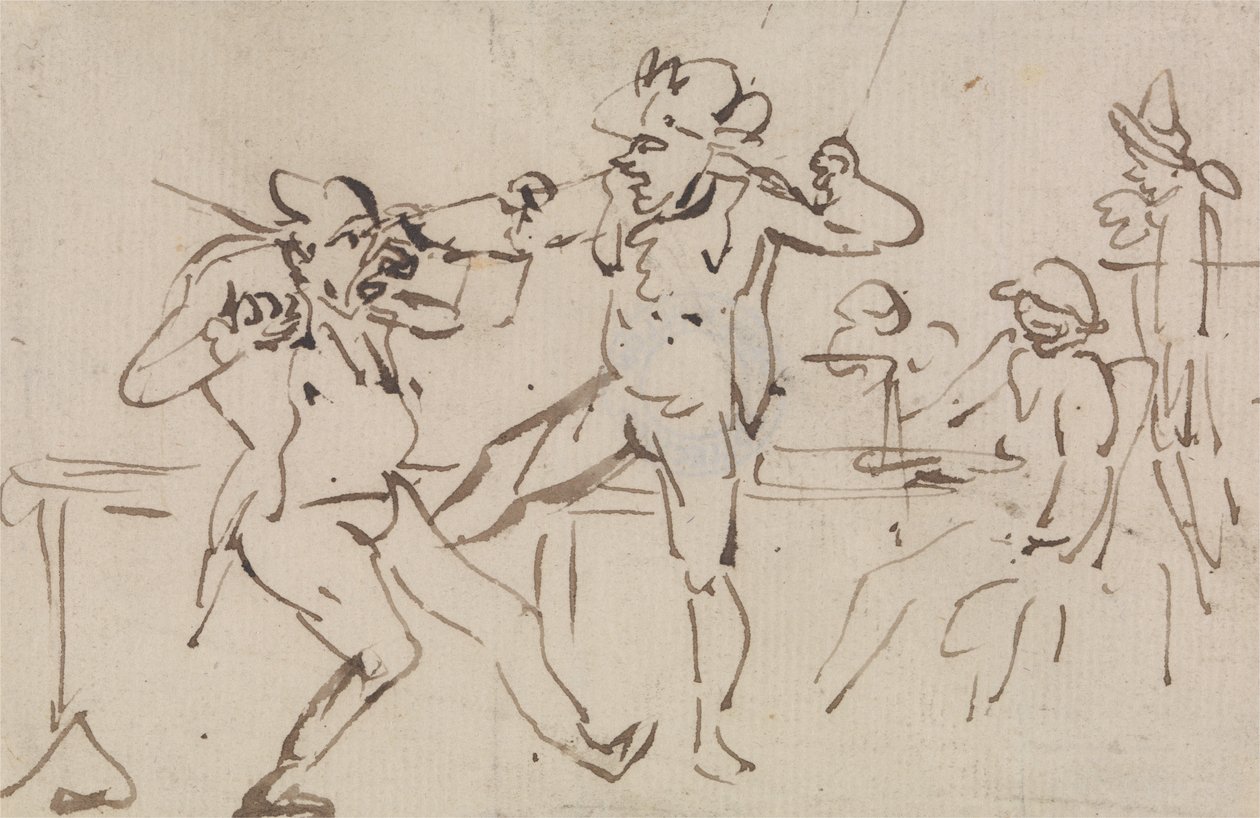 Et sort ben opdaget udskillelseskort (en undersøgelse) af Thomas Rowlandson