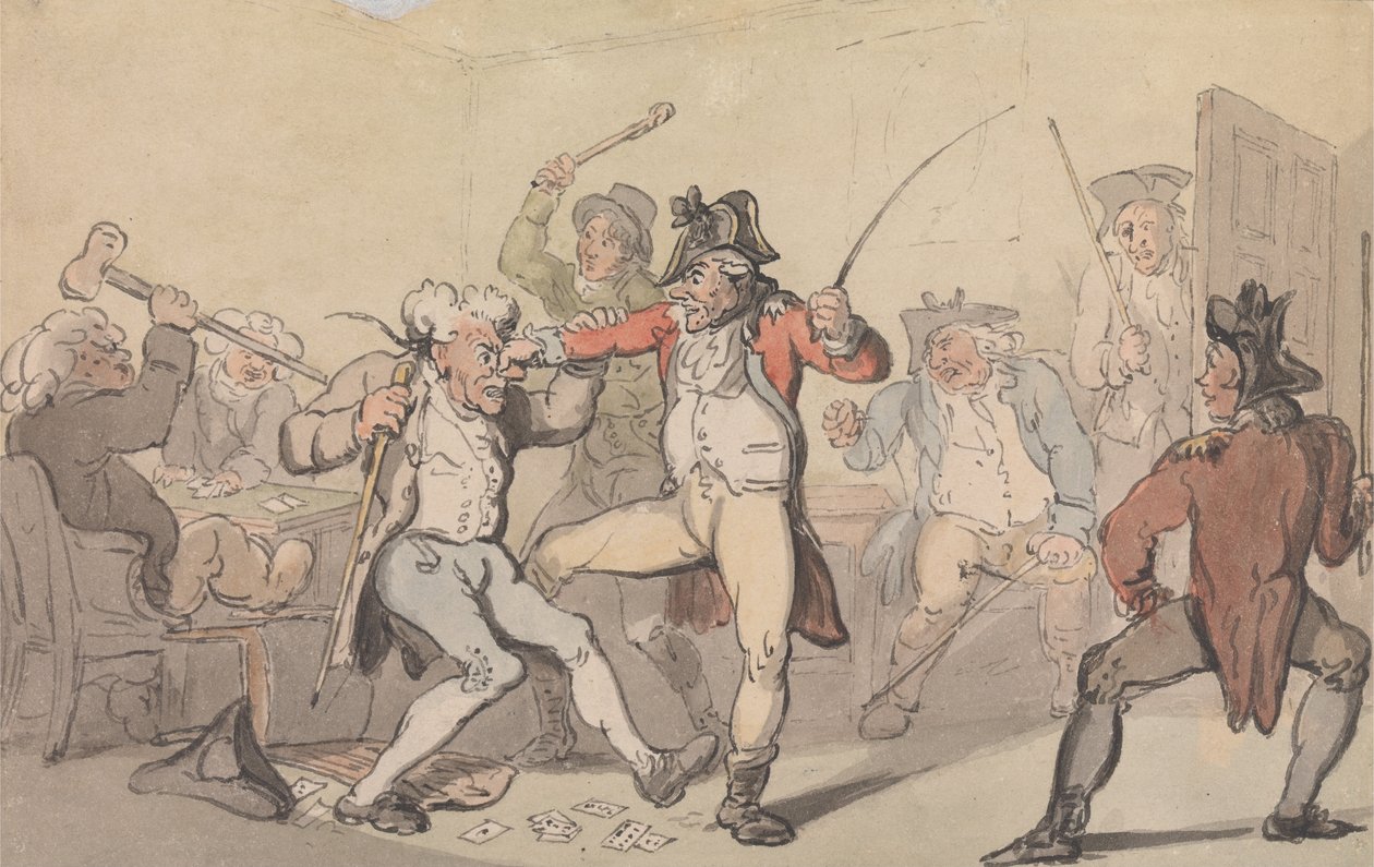 Et sort ben opdaget udskillelseskort af Thomas Rowlandson