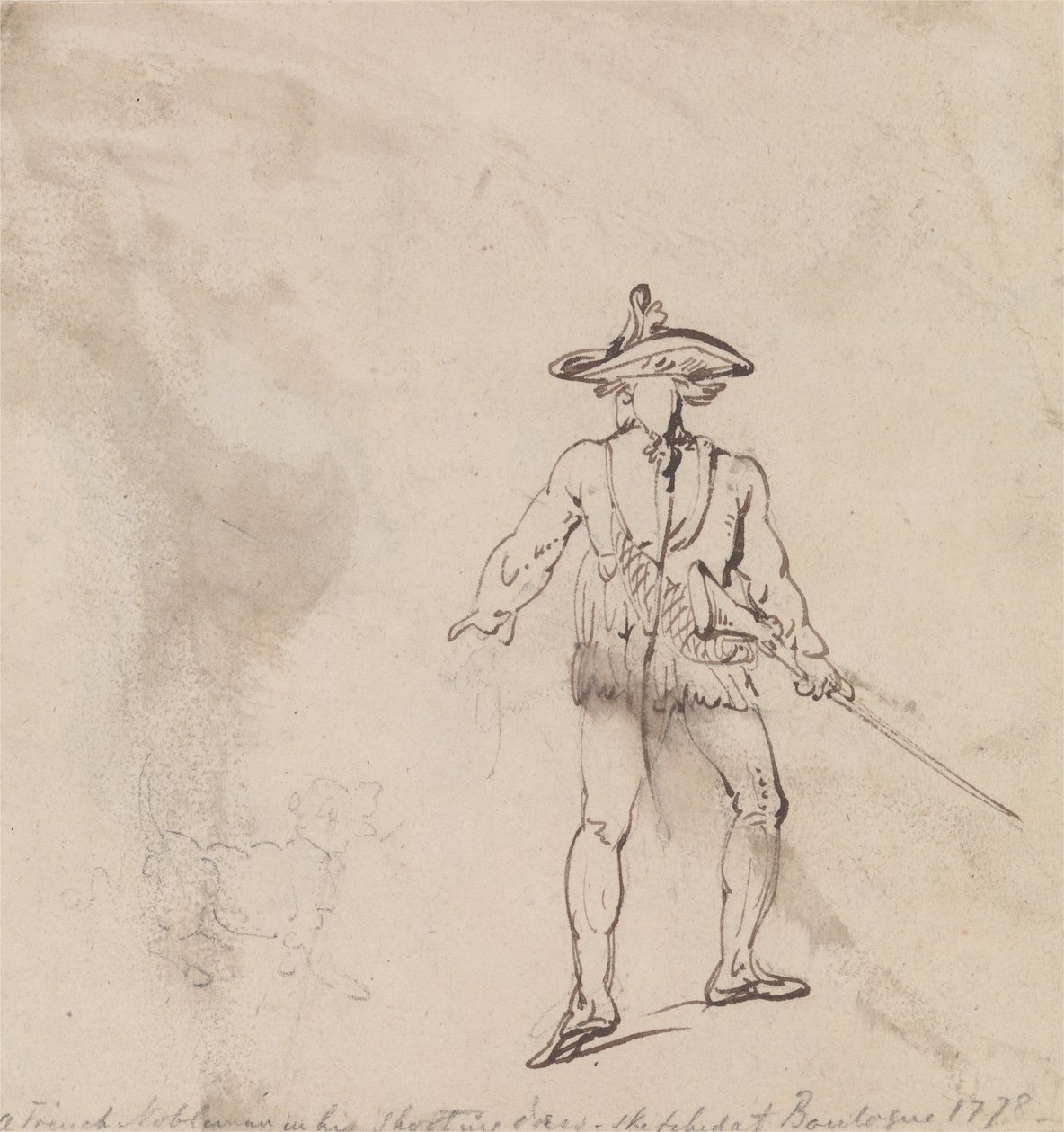 En fransk adelsmand ude at skyde af Thomas Rowlandson