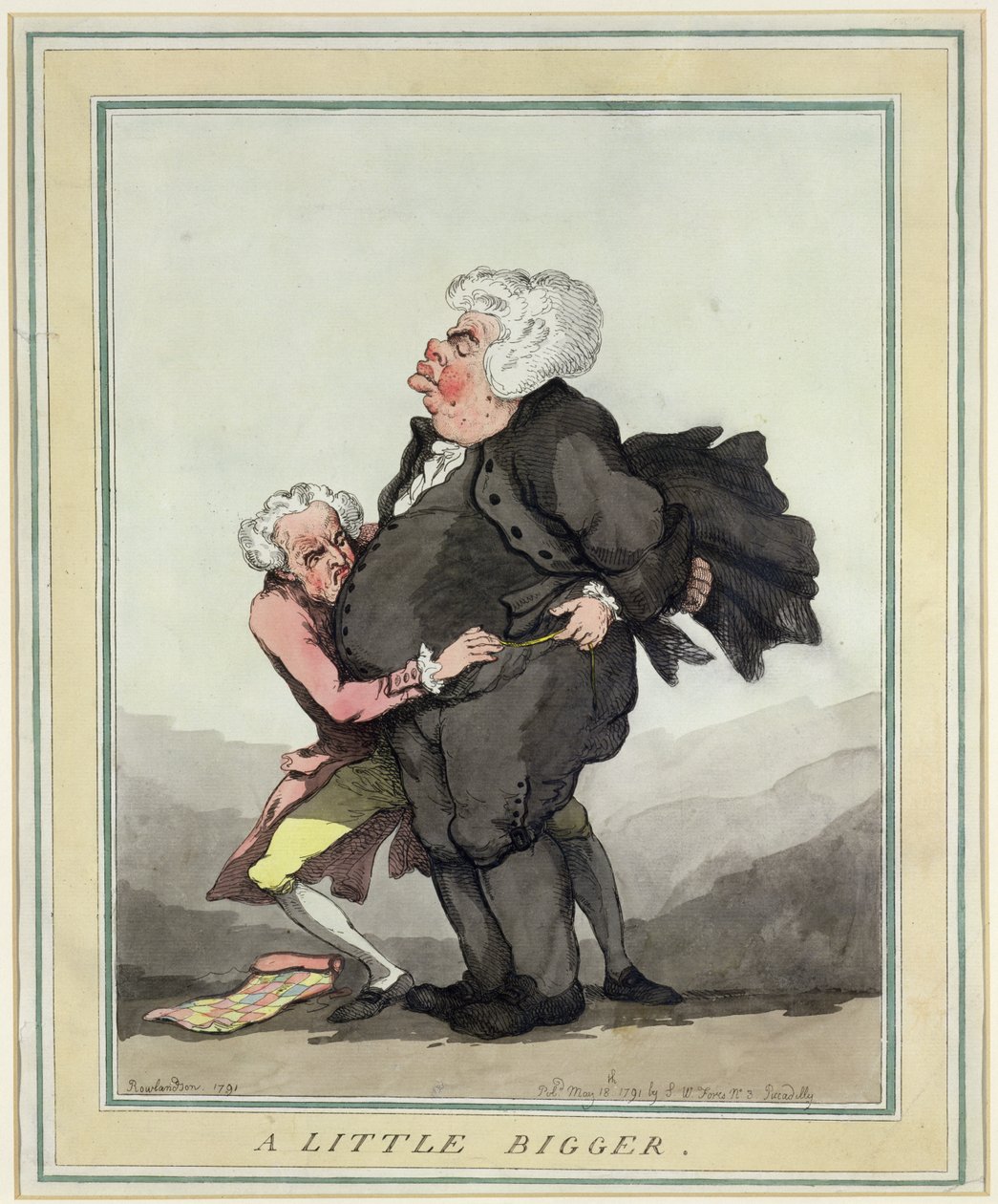 Lidt større, pub. af S.W. Fores, 1791 (farvet radering) (par 125715) af Thomas Rowlandson