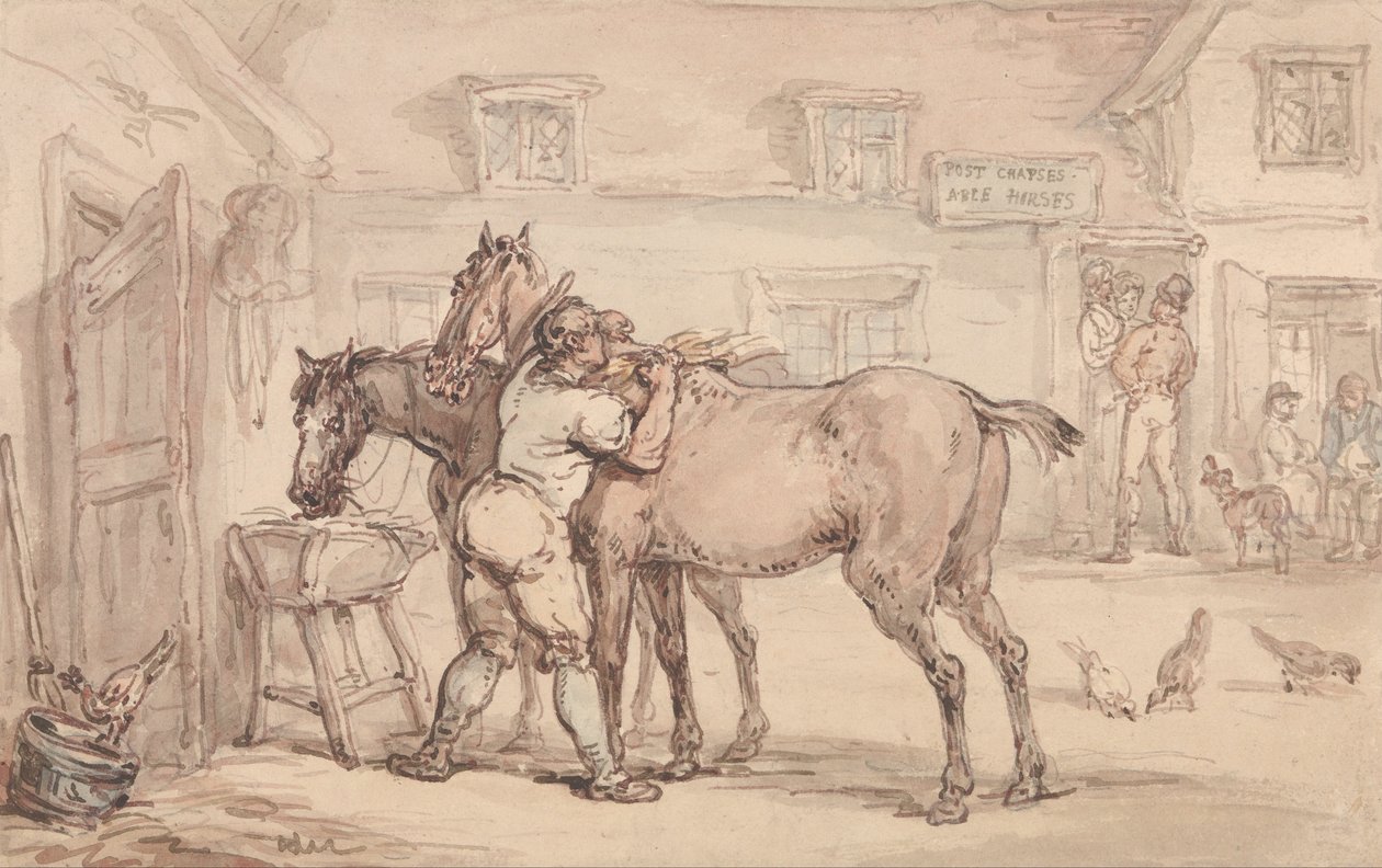 En livery stabil af Thomas Rowlandson