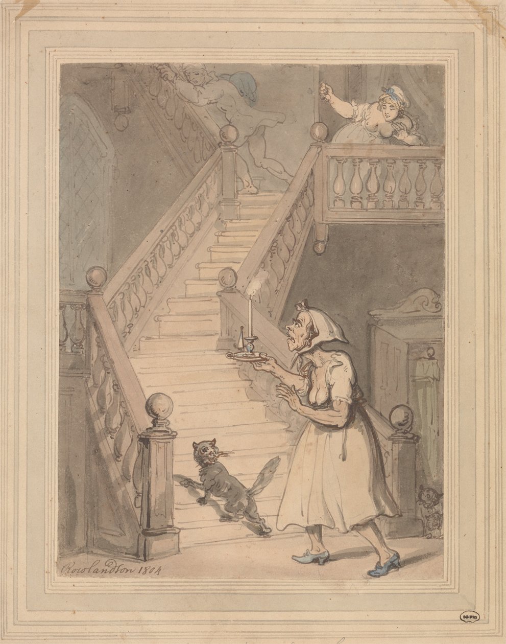 En jomfrutante der lugter ild af Thomas Rowlandson