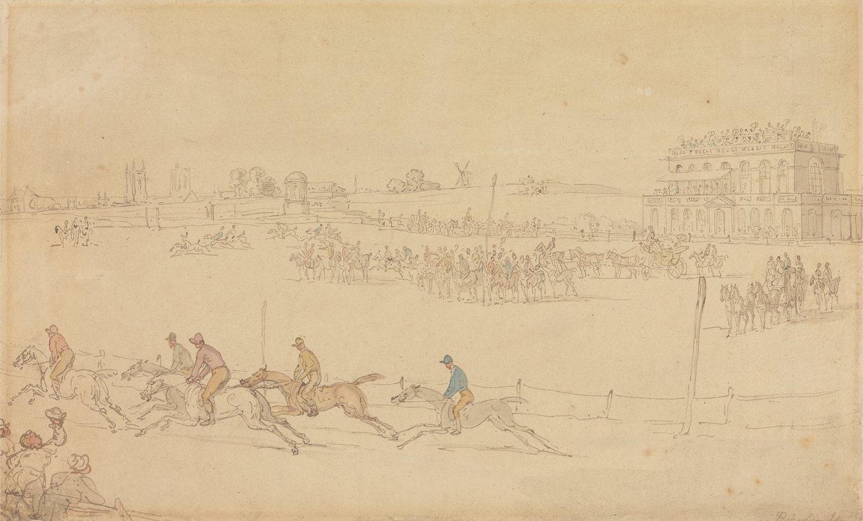 Et løb på Knavesmire i York af Thomas Rowlandson
