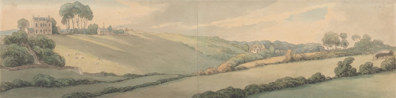 Admiral kristne og Mr. Lysons Cottages, Cowes af Thomas Rowlandson