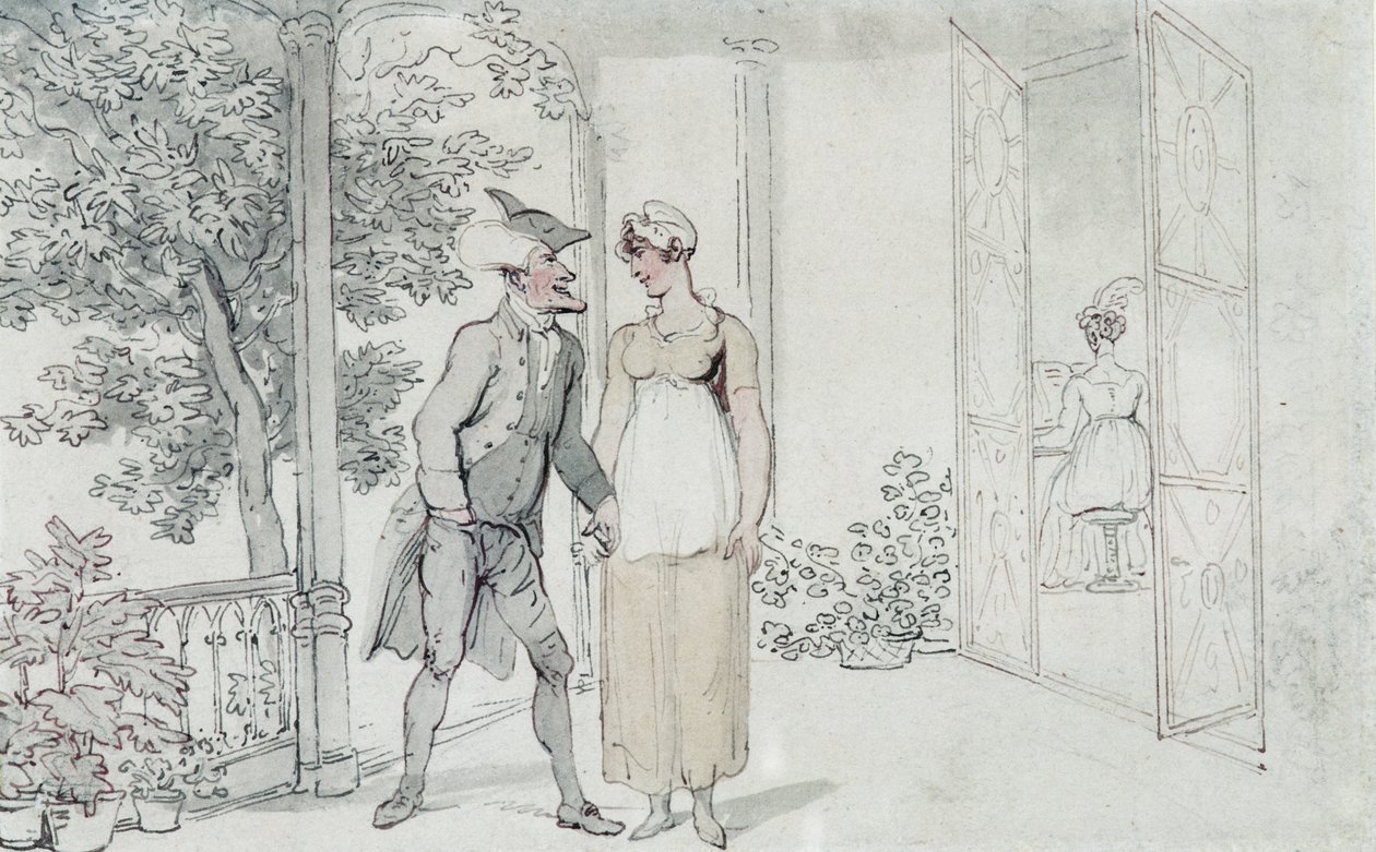 Amorøse opmærksomheder, c.1800 af Thomas Rowlandson