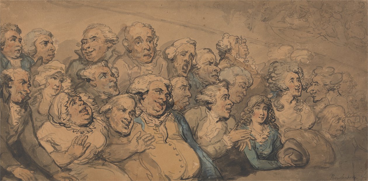 Et publikum på Drury Lane Theatre af Thomas Rowlandson
