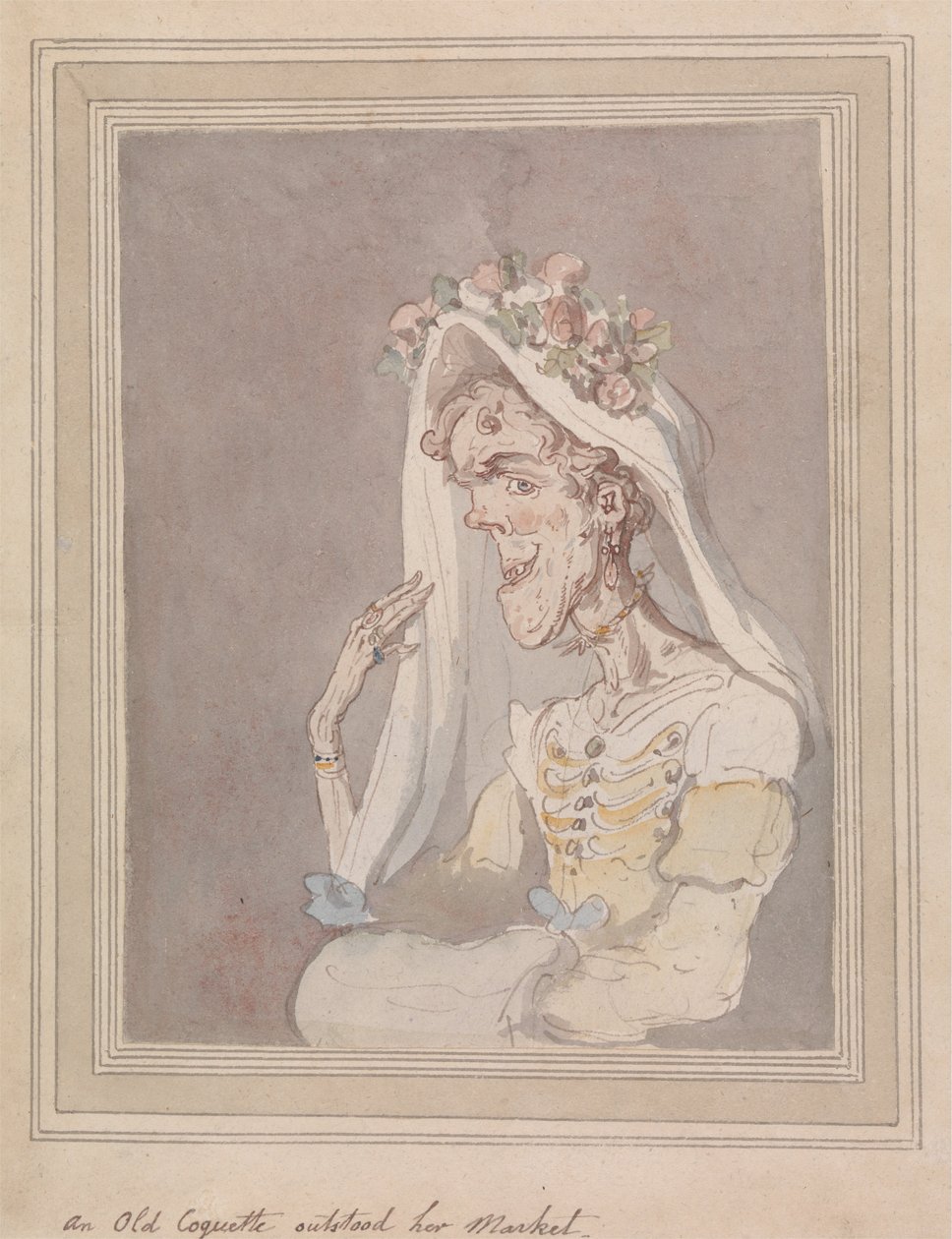 En gammel koket overgik hendes marked af Thomas Rowlandson
