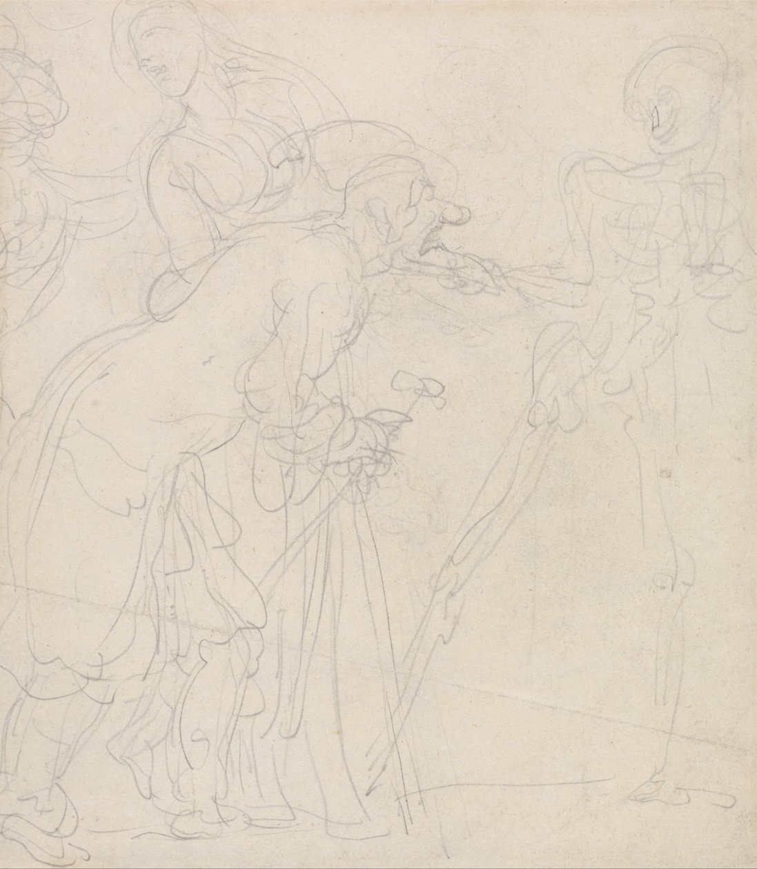En gammel mand der er forfærdet af døden af Thomas Rowlandson