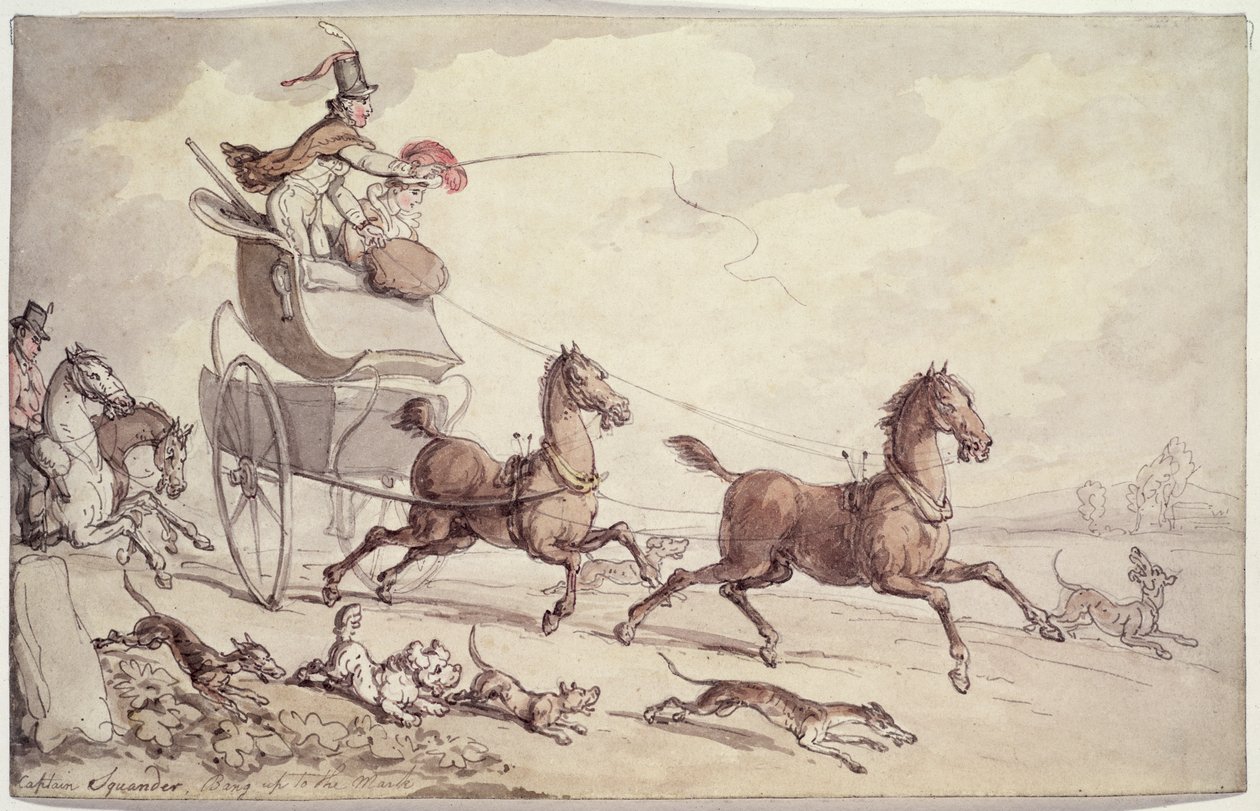 Captain Squander, Bang up to the Mark (pen, wc og blyant på papir) af Thomas Rowlandson