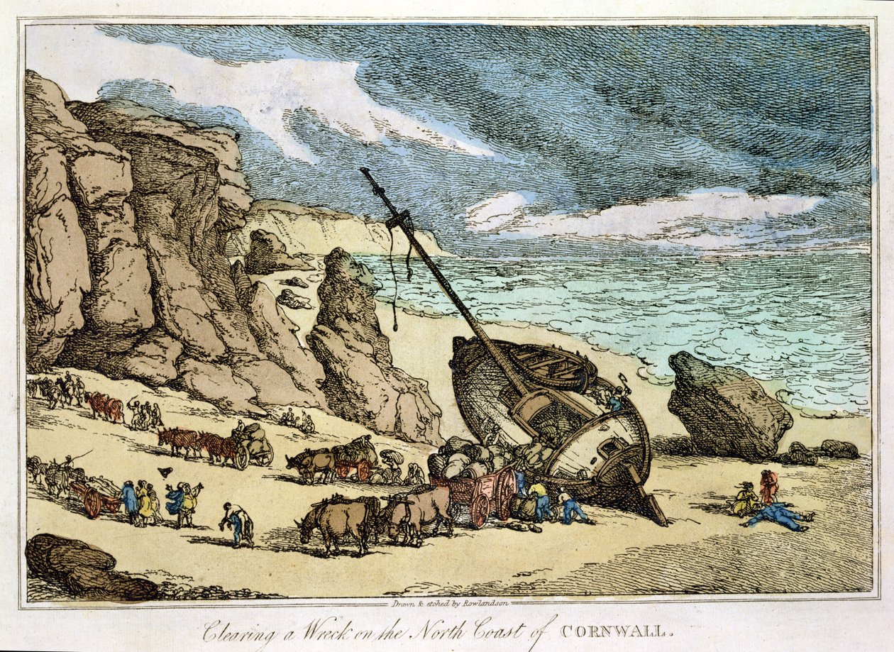 Rydning af et vrag på nordkysten af Cornwall, fra 