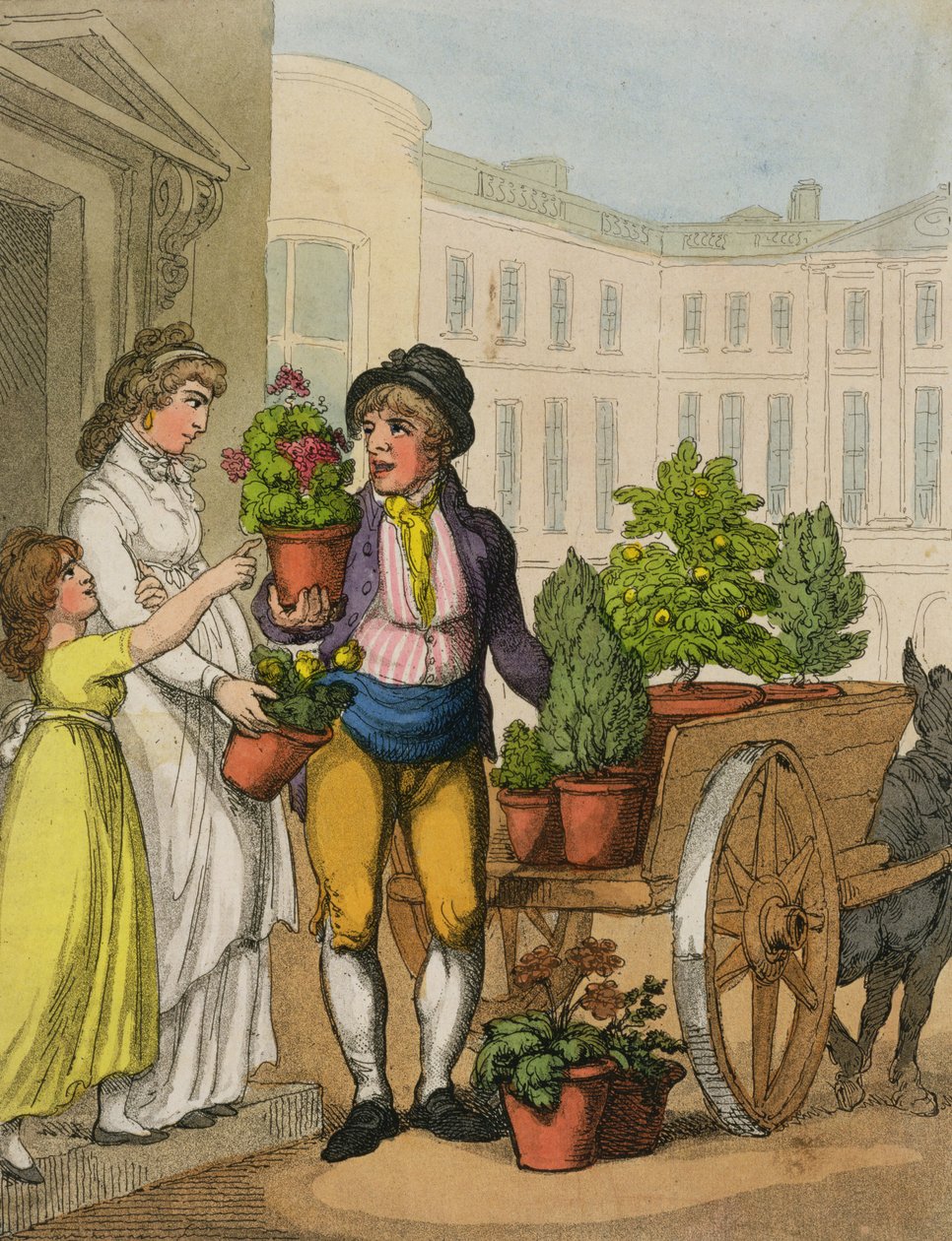 Cries of London: The Garden Pot Seller, 1799 (farveakvatint) af Thomas Rowlandson