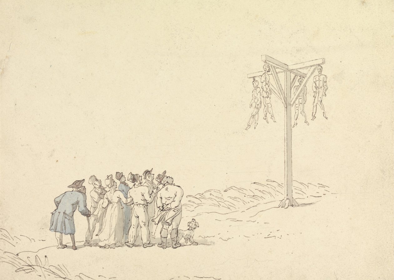 Folkemængde af en Gibbet af Thomas Rowlandson