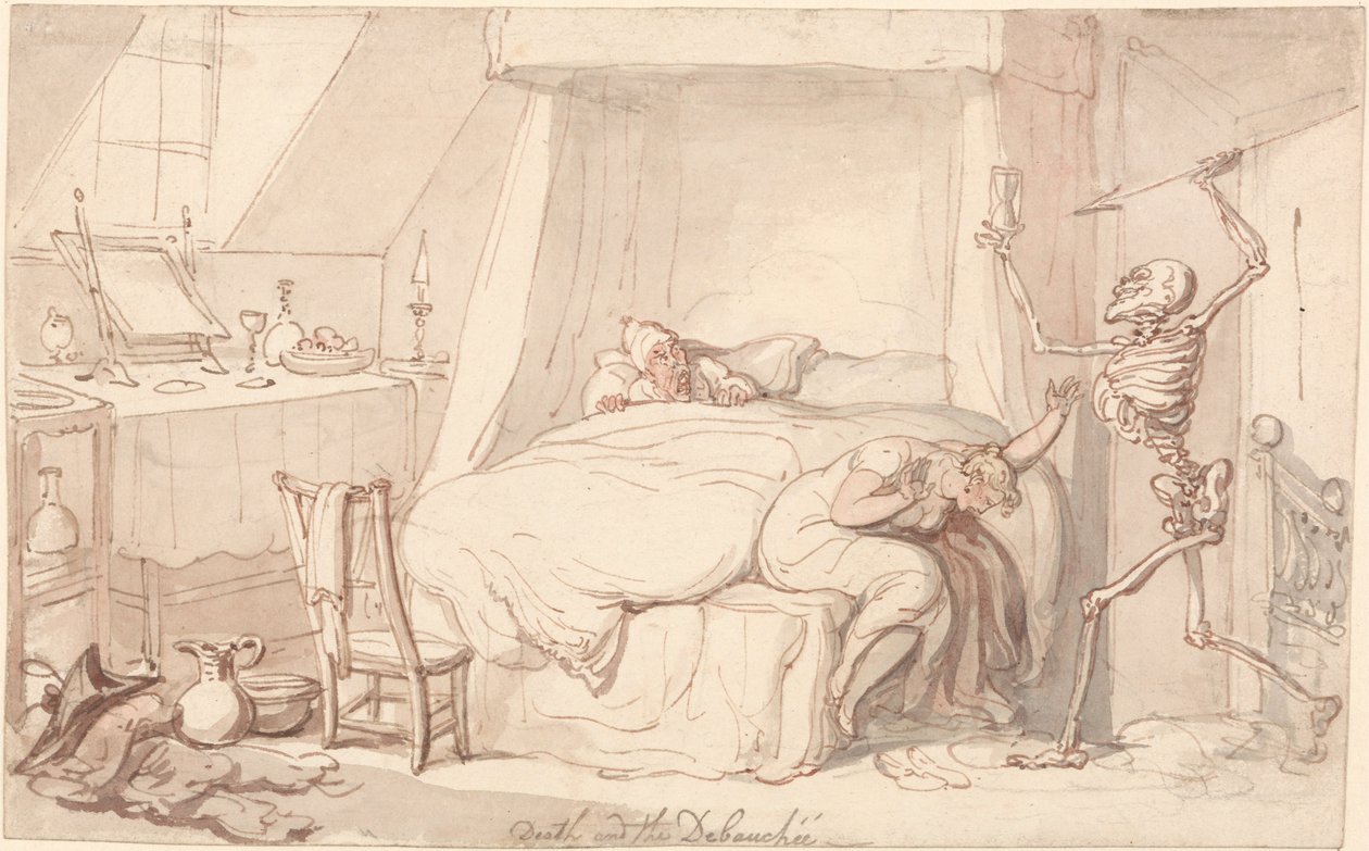 Døden og Debauchee af Thomas Rowlandson