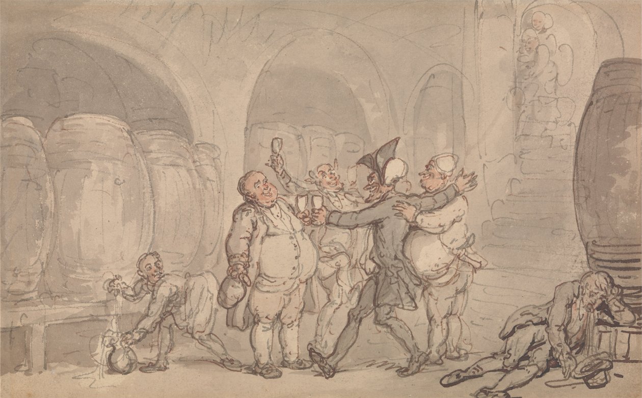 Dr. Syntax gjort fri af kælderen af Thomas Rowlandson