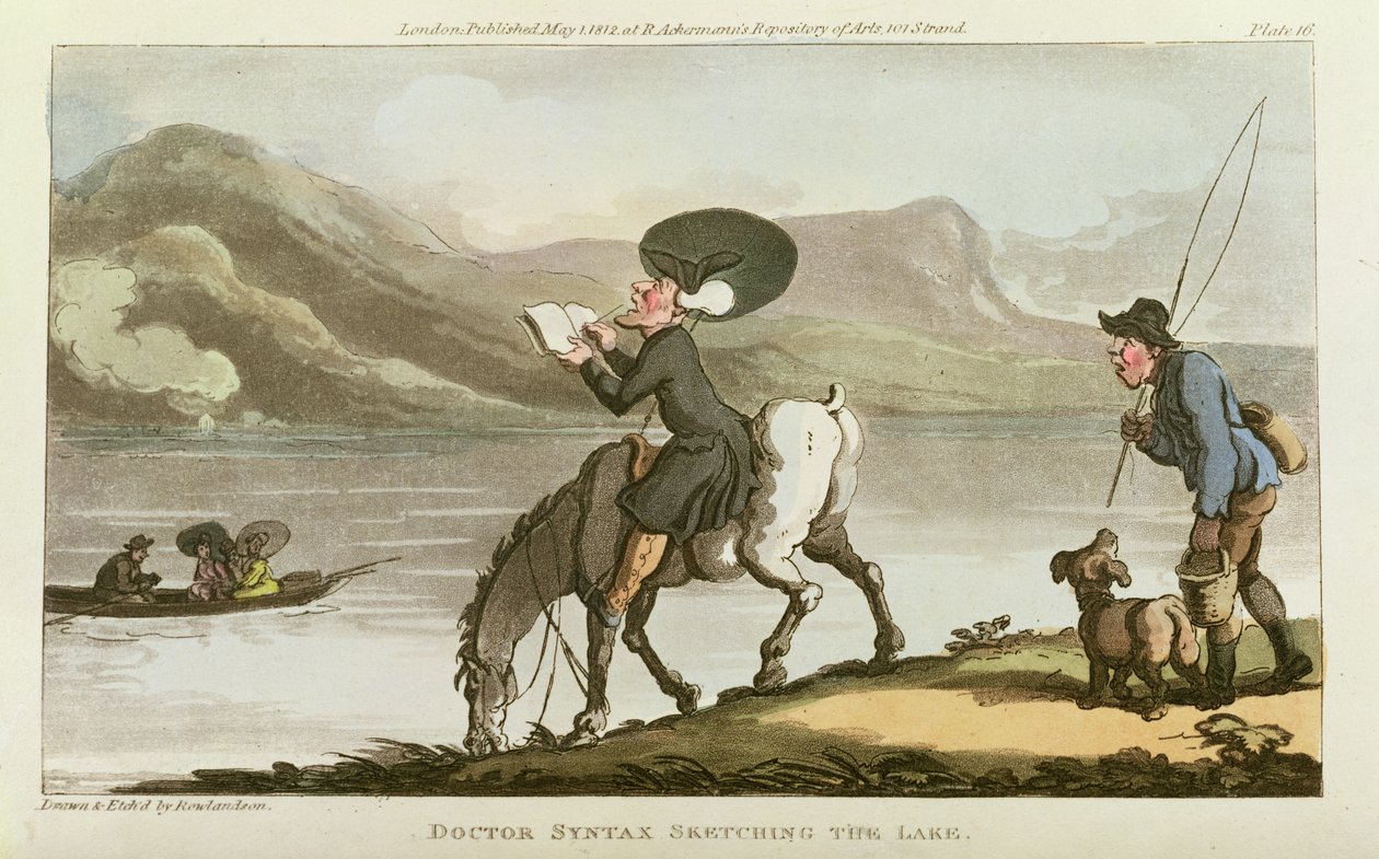 Dr. Syntax skitserer søen af Thomas Rowlandson