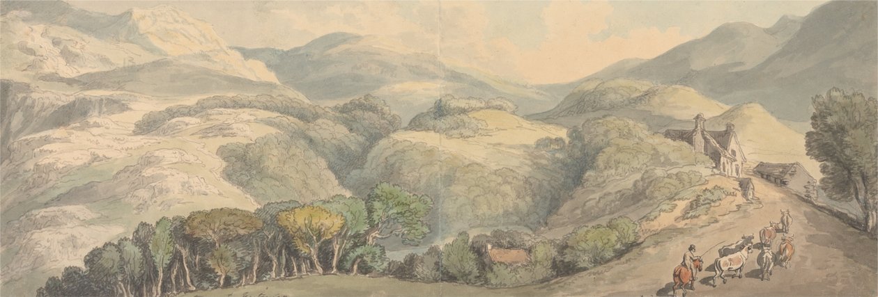 Indgang til Ffestiniog, Wales af Thomas Rowlandson