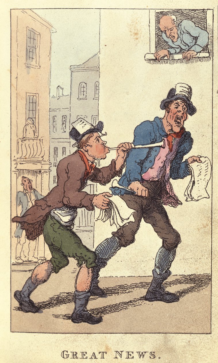 Store nyheder, 1820 af Thomas Rowlandson