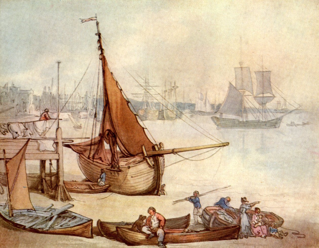 Greenwich akvarel af Thomas Rowlandson