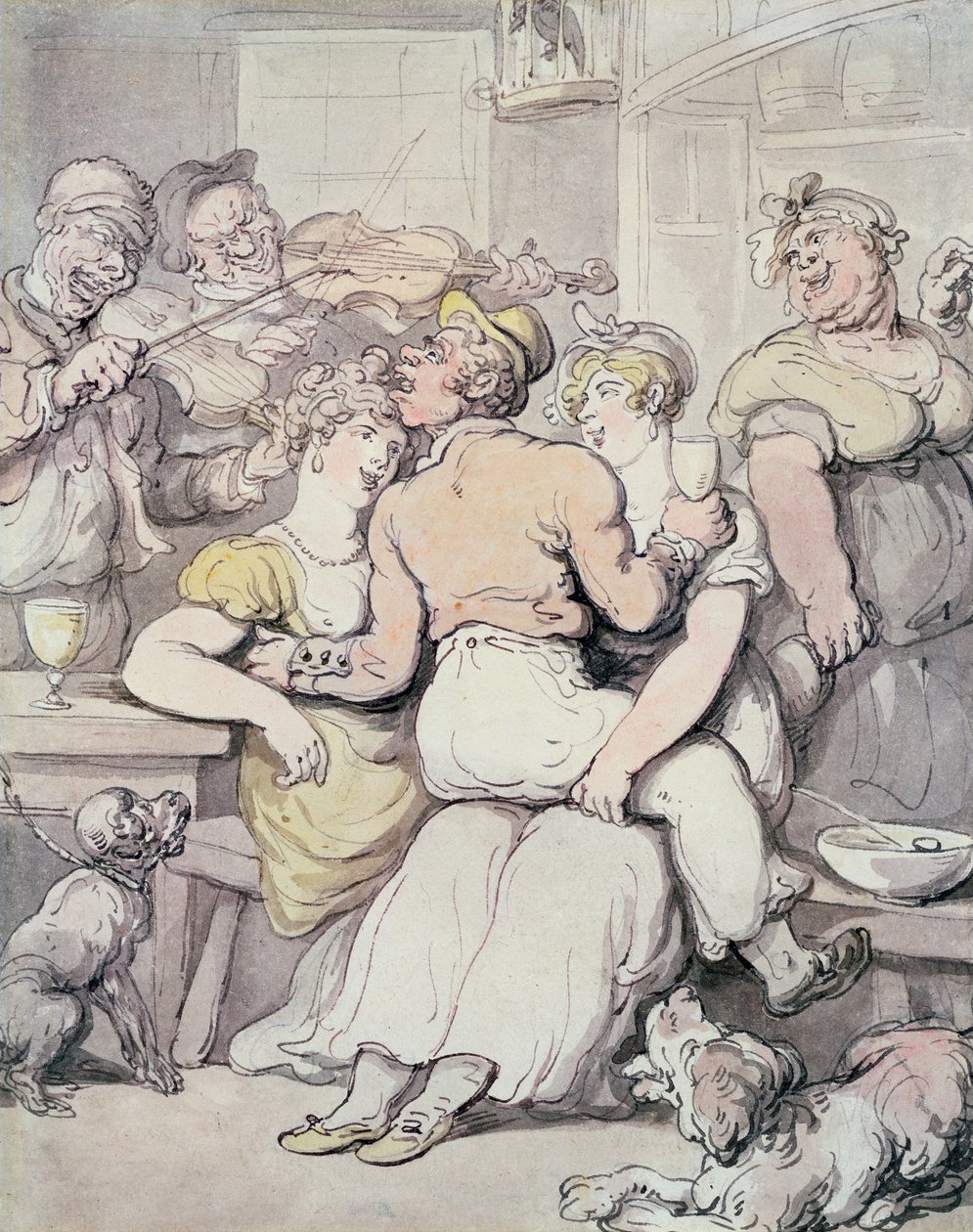 Jack Tar beundrer det mere retfærdige køn (pen og blæk, wc) af Thomas Rowlandson
