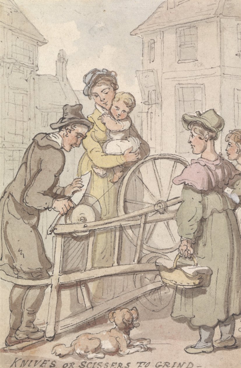 Knive eller saks til slibning af Thomas Rowlandson