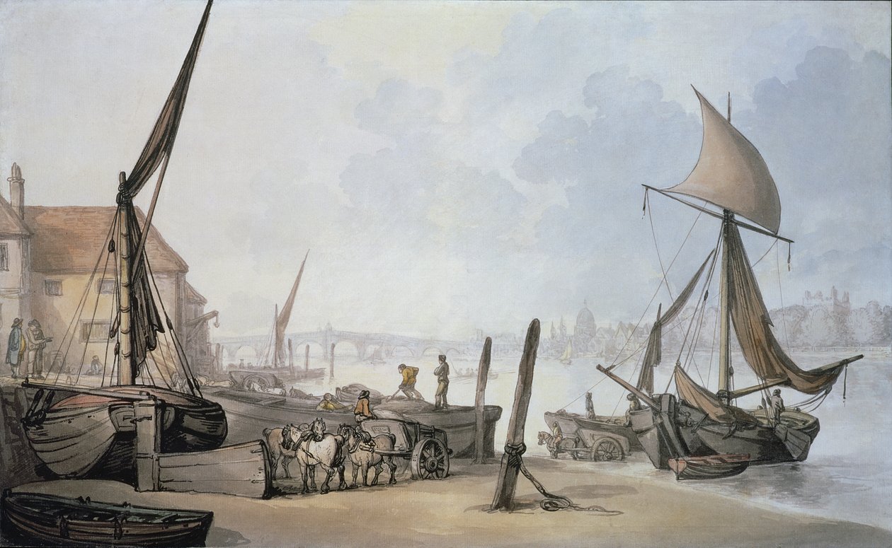Lavvande ved Themsen af Thomas Rowlandson