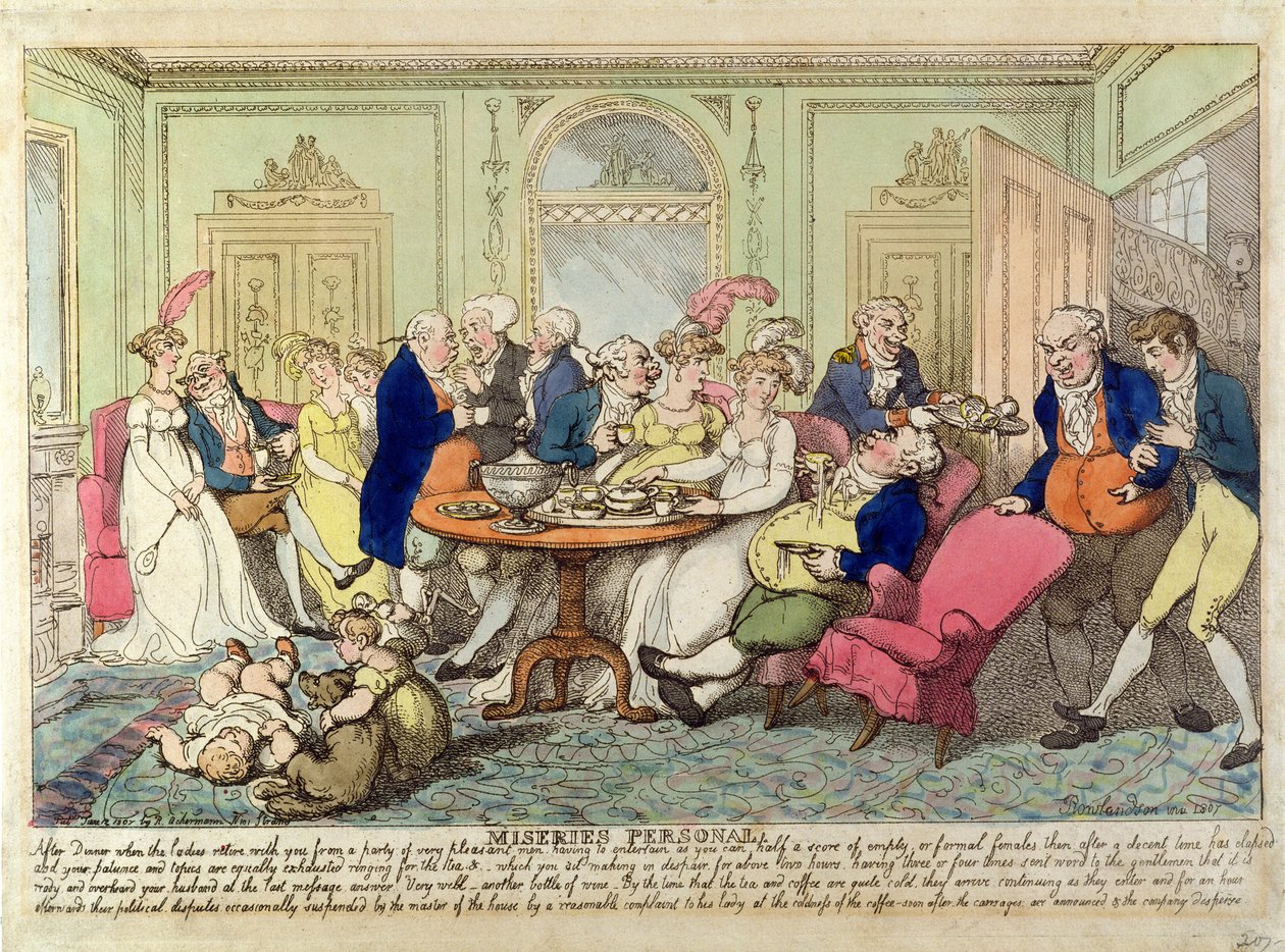 Miseries Personal (farvet radering) af Thomas Rowlandson