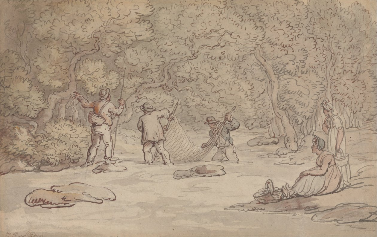 Netting af en laksepulje af Thomas Rowlandson