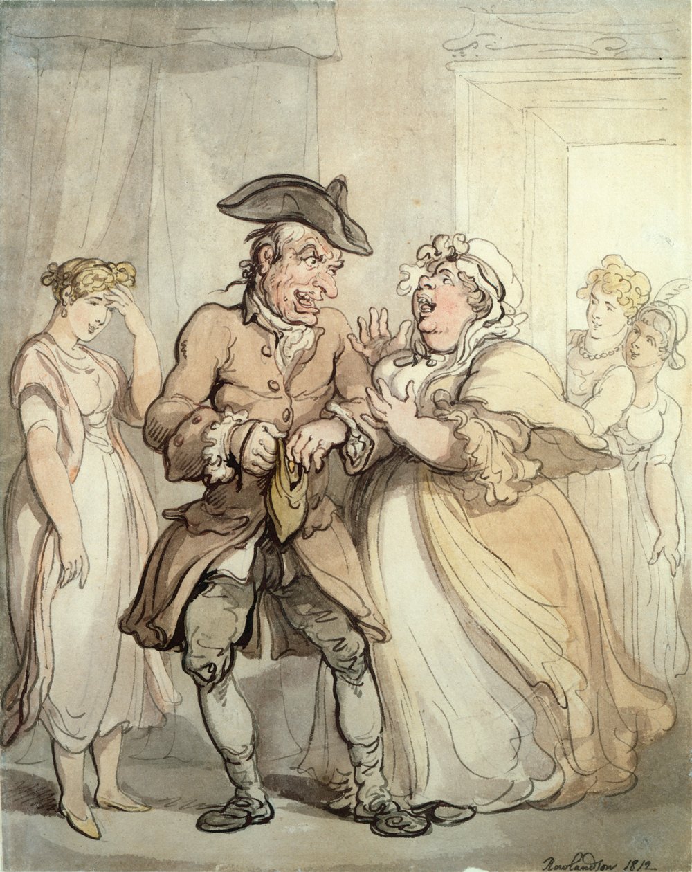 Pleasure First, Pay Later, 1812 (pen, wc og blyant på papir) af Thomas Rowlandson