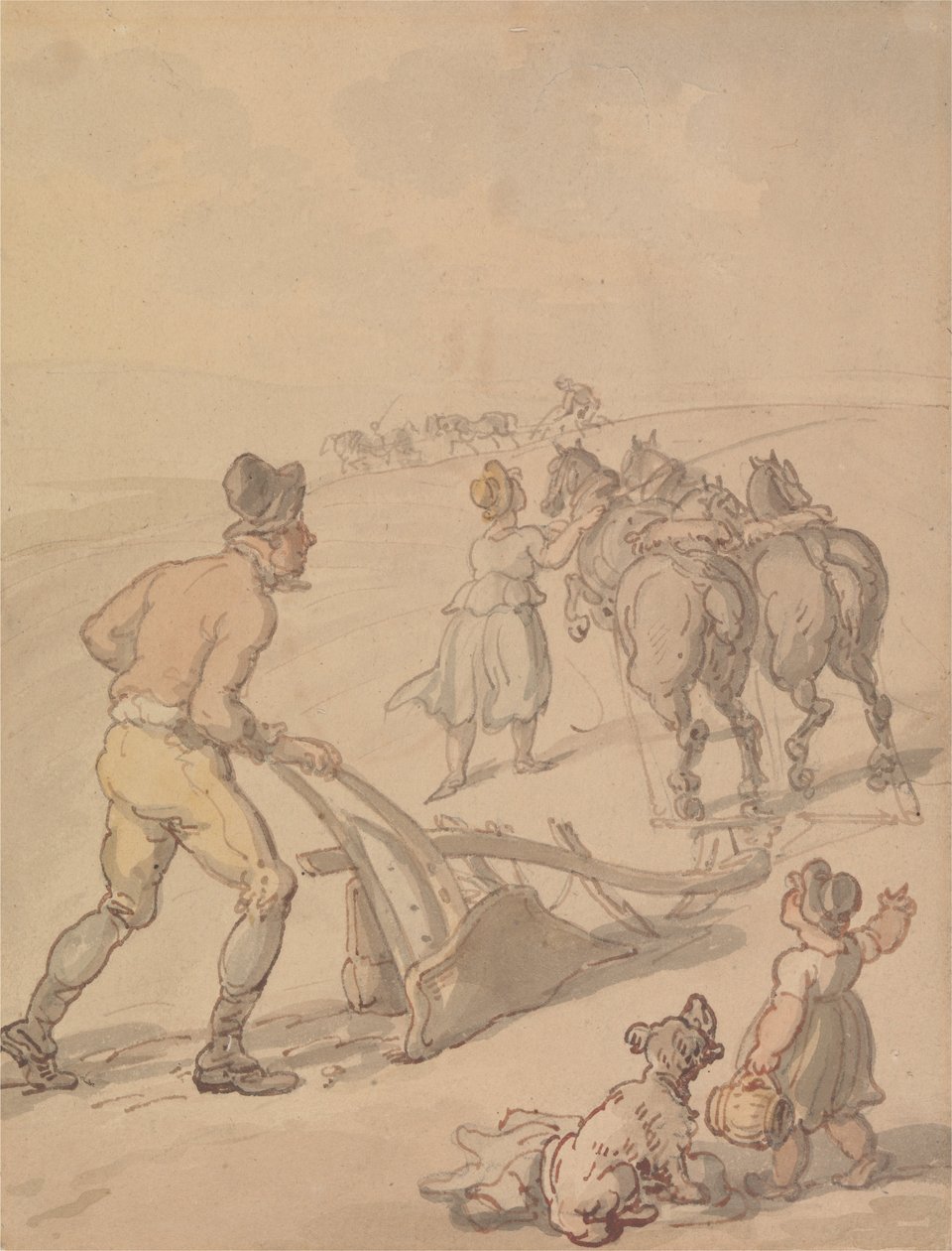 Pløjning af Thomas Rowlandson