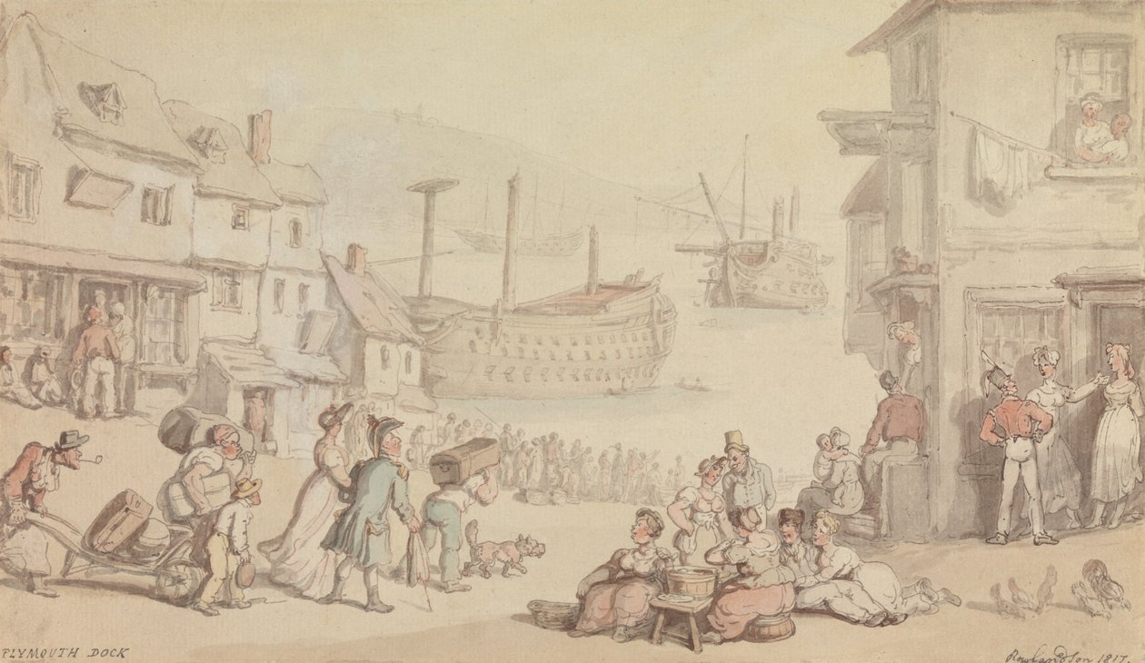 Plymouth Dock af Thomas Rowlandson
