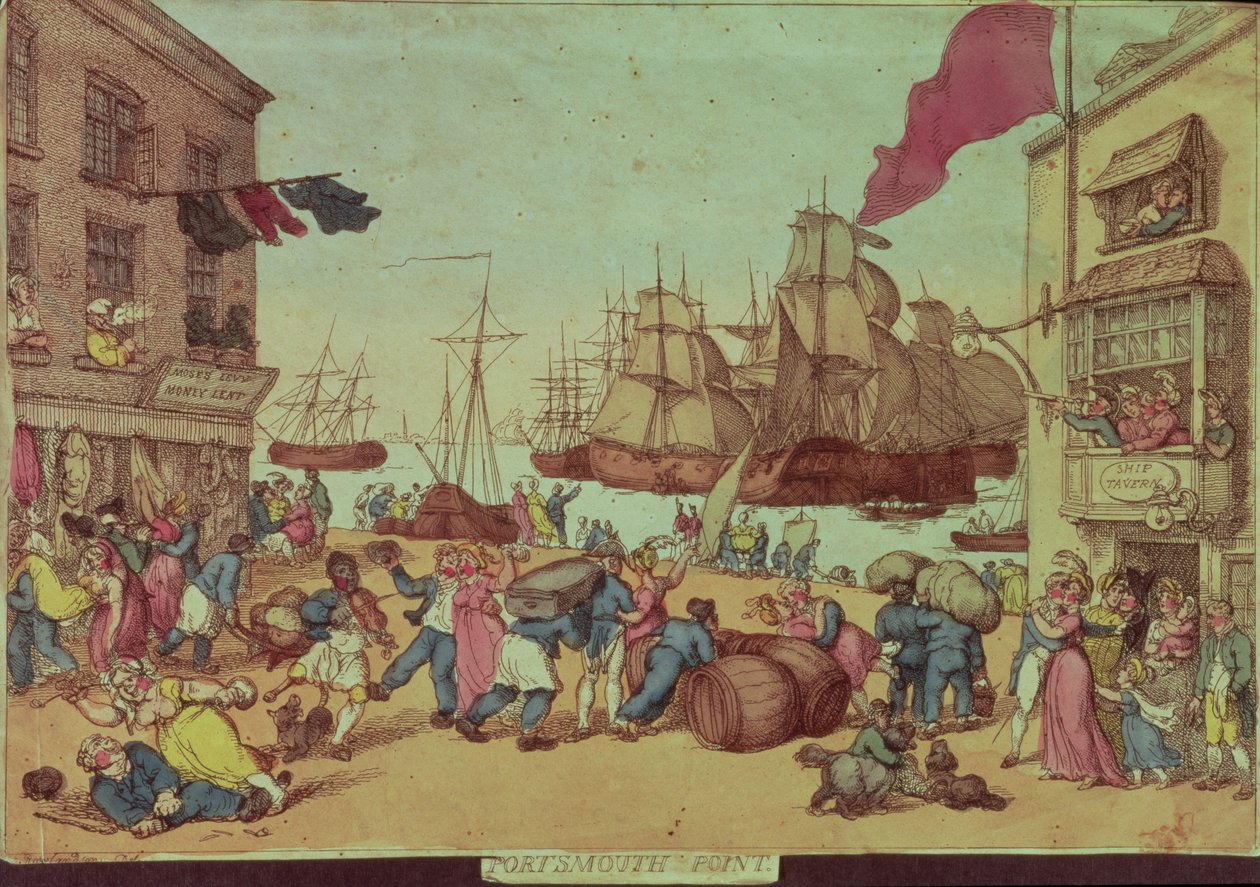 Portsmouth Point, 1811 (se også 60284) af Thomas Rowlandson