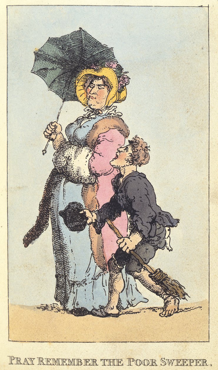 Bed om at huske den fattige fejemaskine, 1820 af Thomas Rowlandson