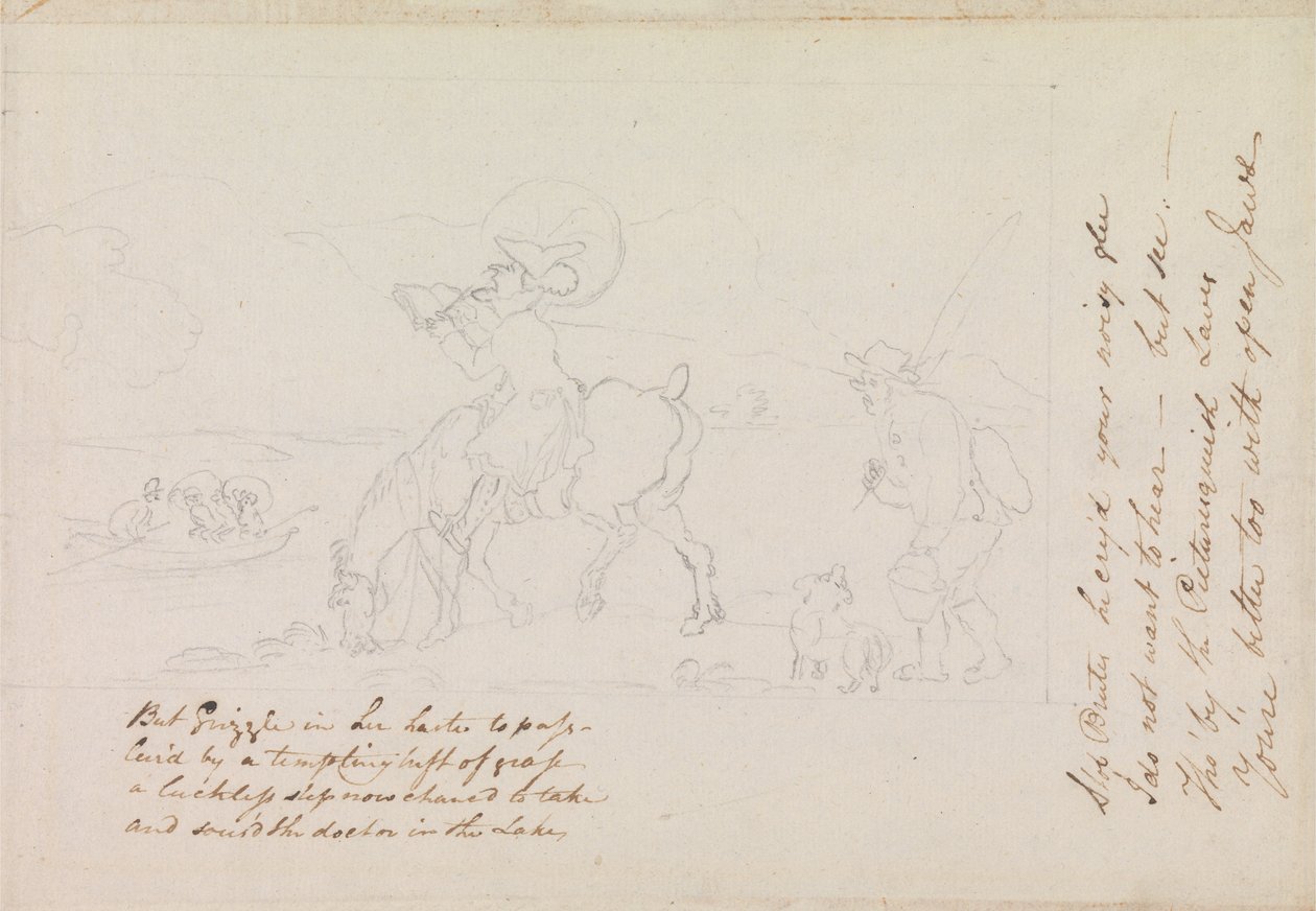 Forberedende skitse til Dr Syntax Sketching the Lake af Thomas Rowlandson