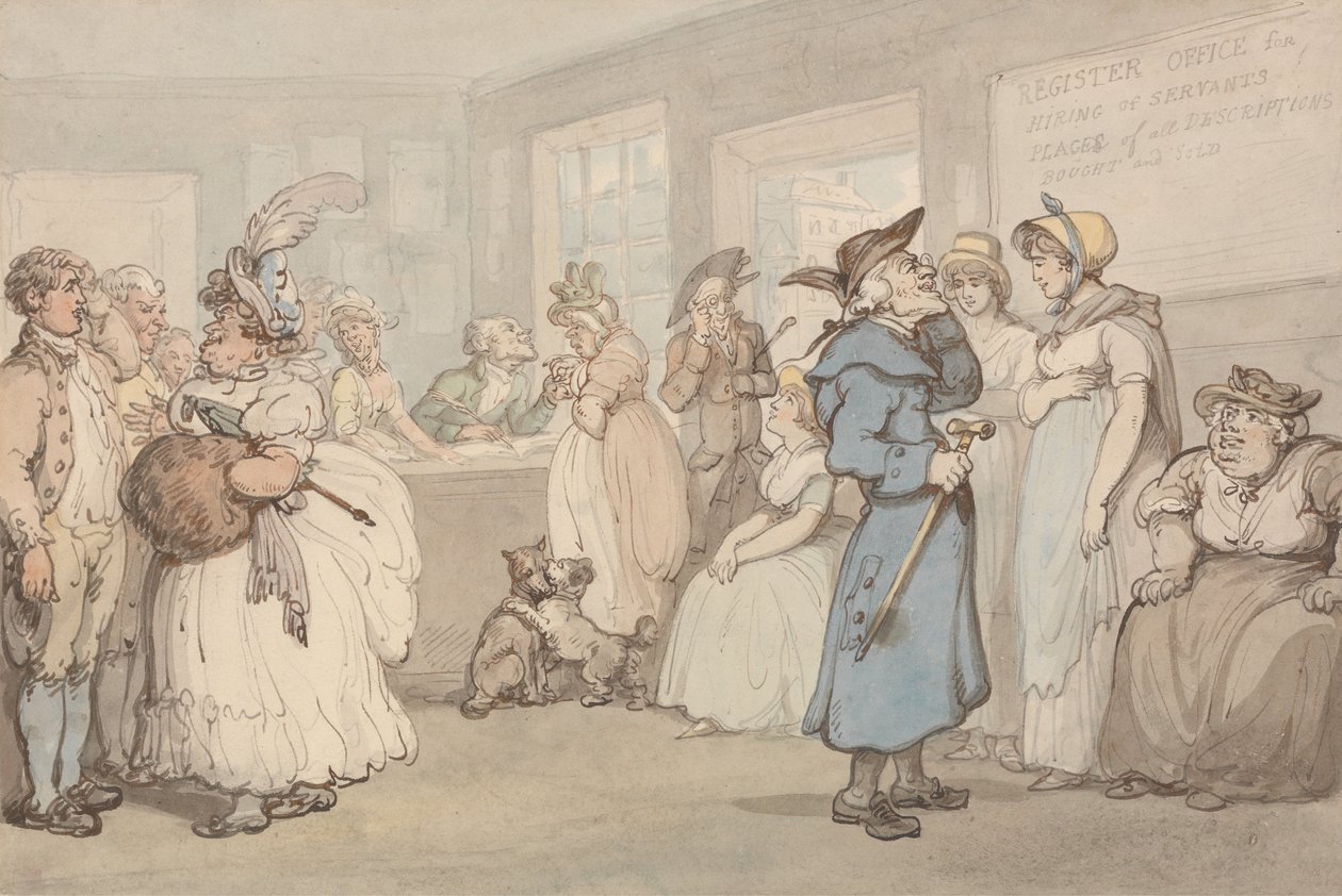 Registreringskontor for ansættelse af tjenestefolk af Thomas Rowlandson