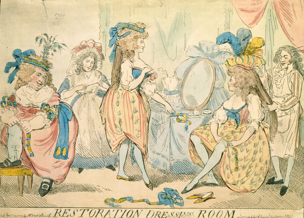 Restaureringsomklædningsrum c.1789 af Thomas Rowlandson