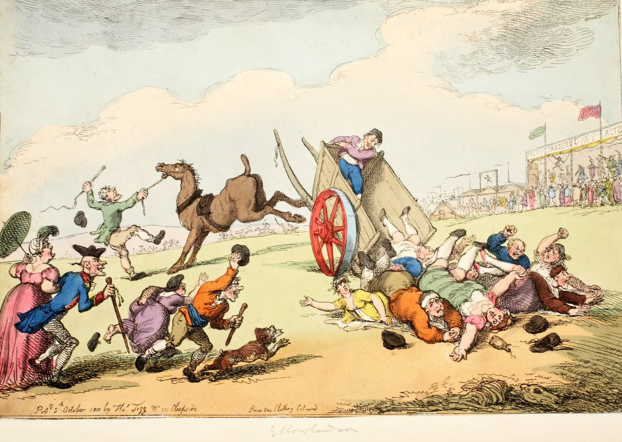 Sports of a County Fair, 1810 (håndfarvet gravering) af Thomas Rowlandson