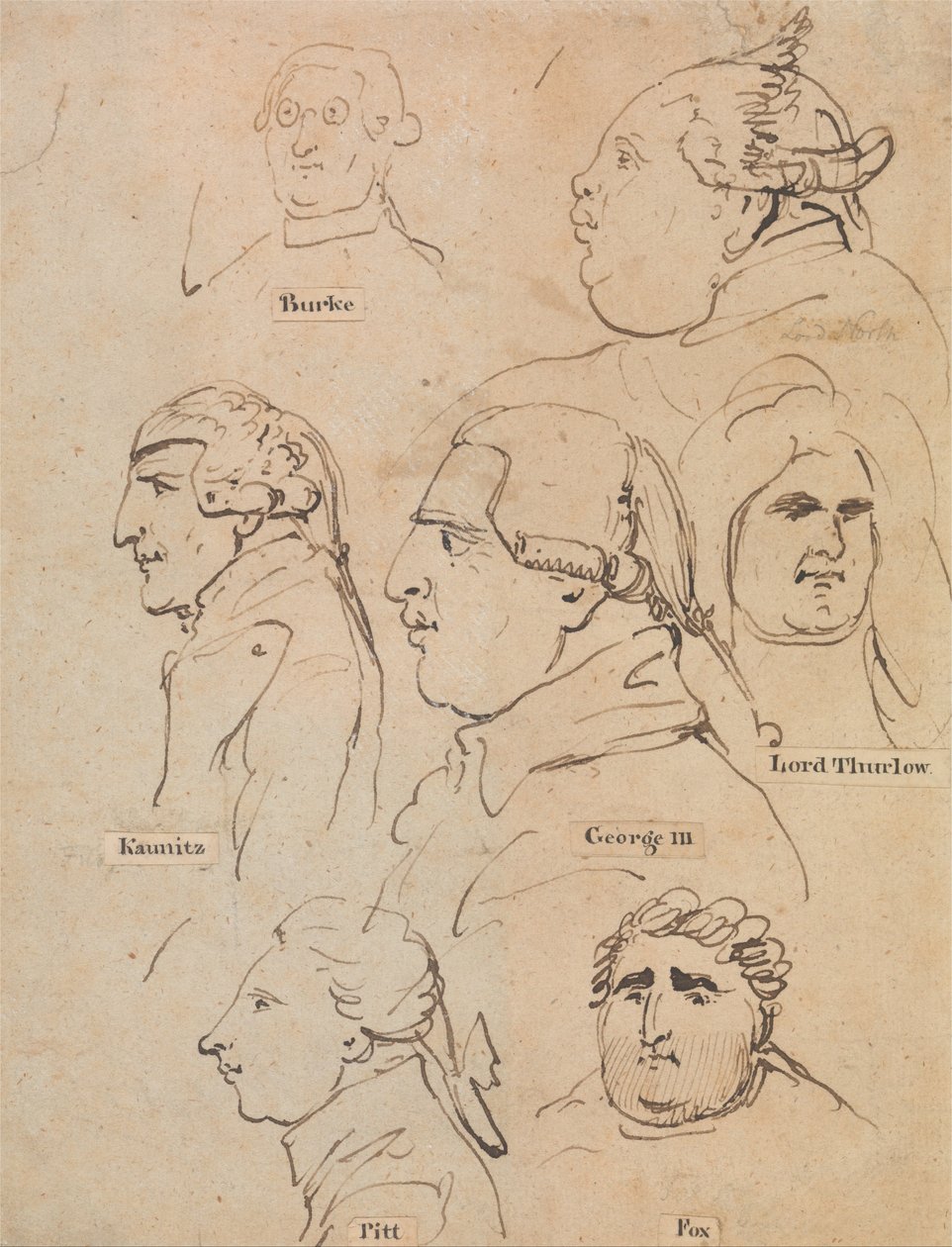 Undersøgelser af George III og statsmænd af Thomas Rowlandson