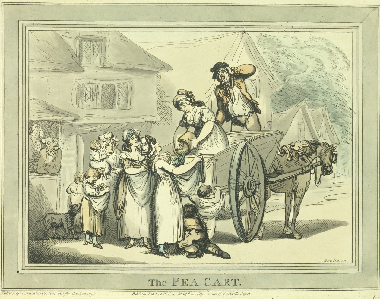 Ærtevognen, pub. af S.W. Fores (farvet ætsning) af Thomas Rowlandson