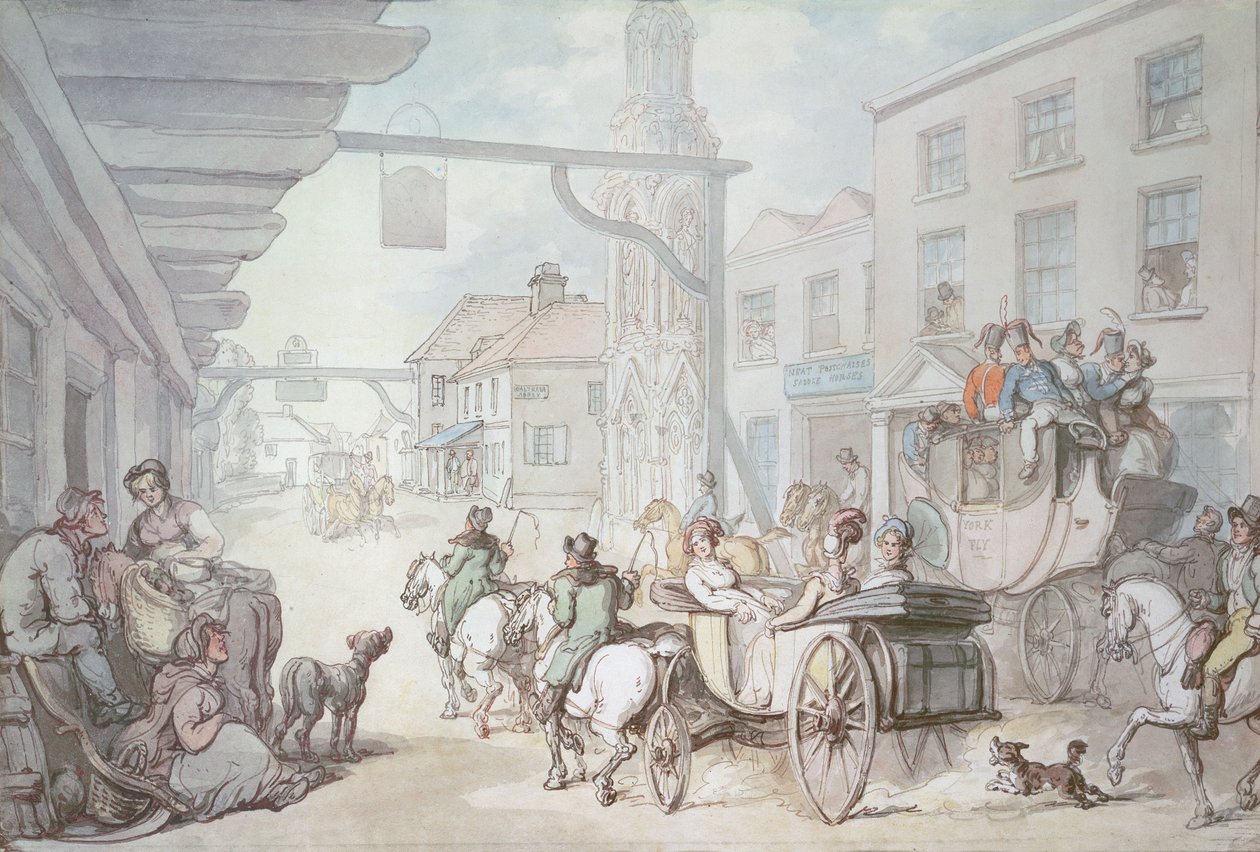 The Post Chaiselong af Thomas Rowlandson