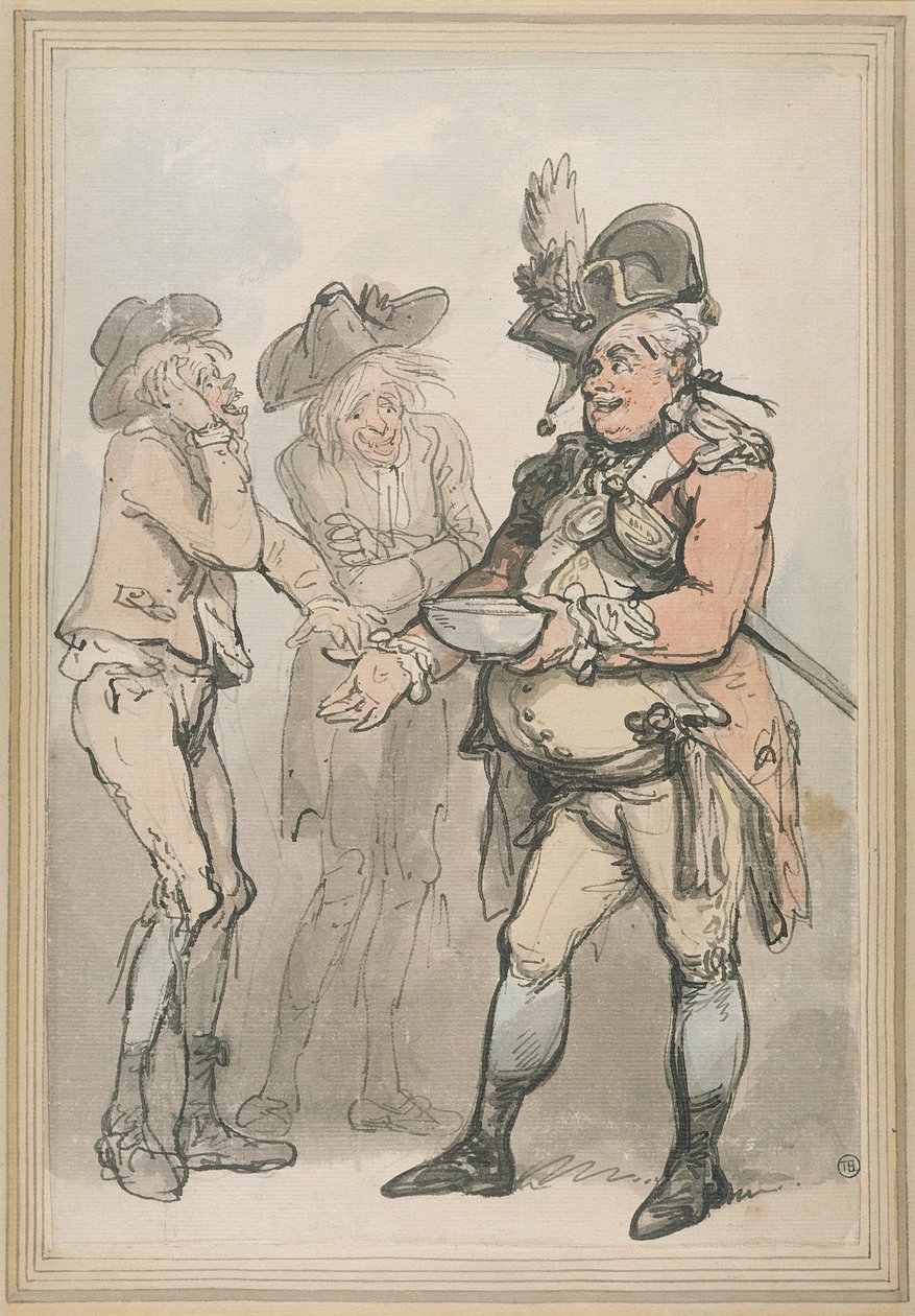 The Recruiting Sergeant, ca. 1790 (pen og blæk og wc på papir) af Thomas Rowlandson