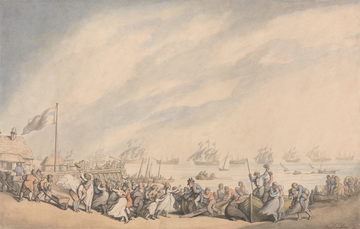 Flådens tilbagevenden til Great Yarmouth i 1797 af Thomas Rowlandson