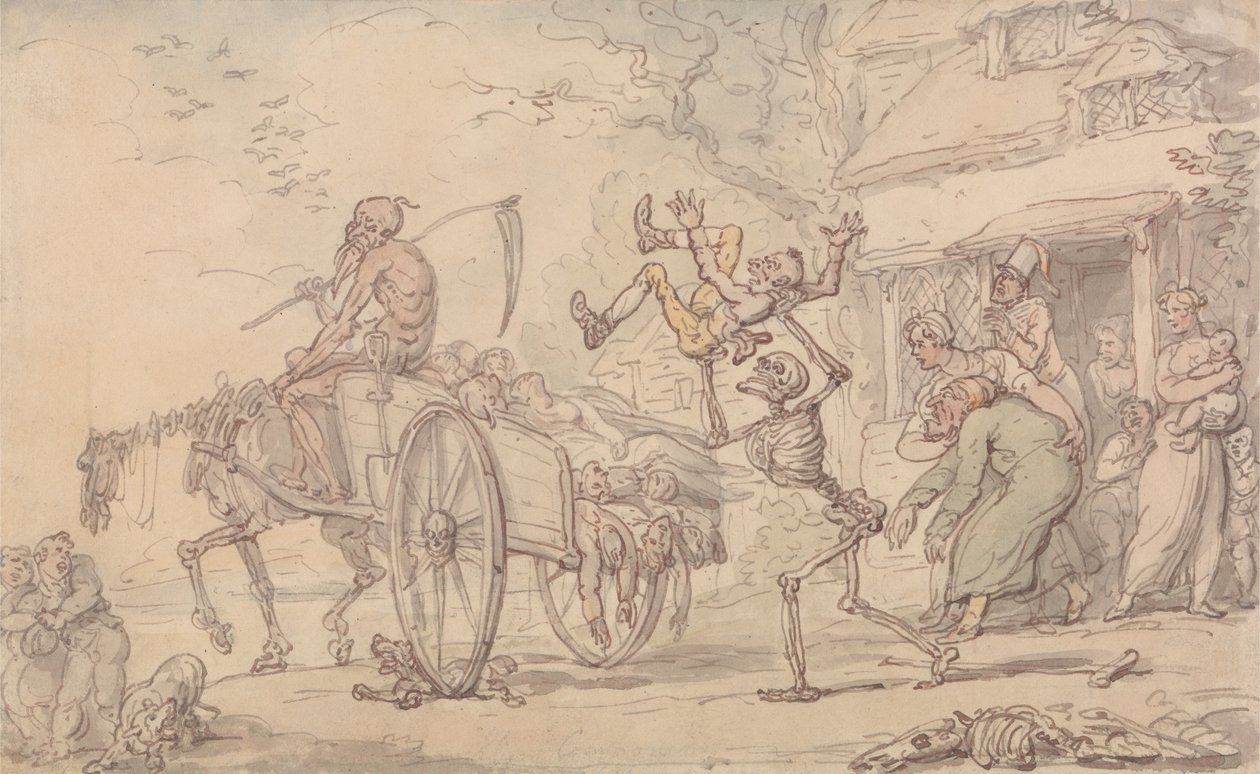 Time and Death og Goody Barton af Thomas Rowlandson