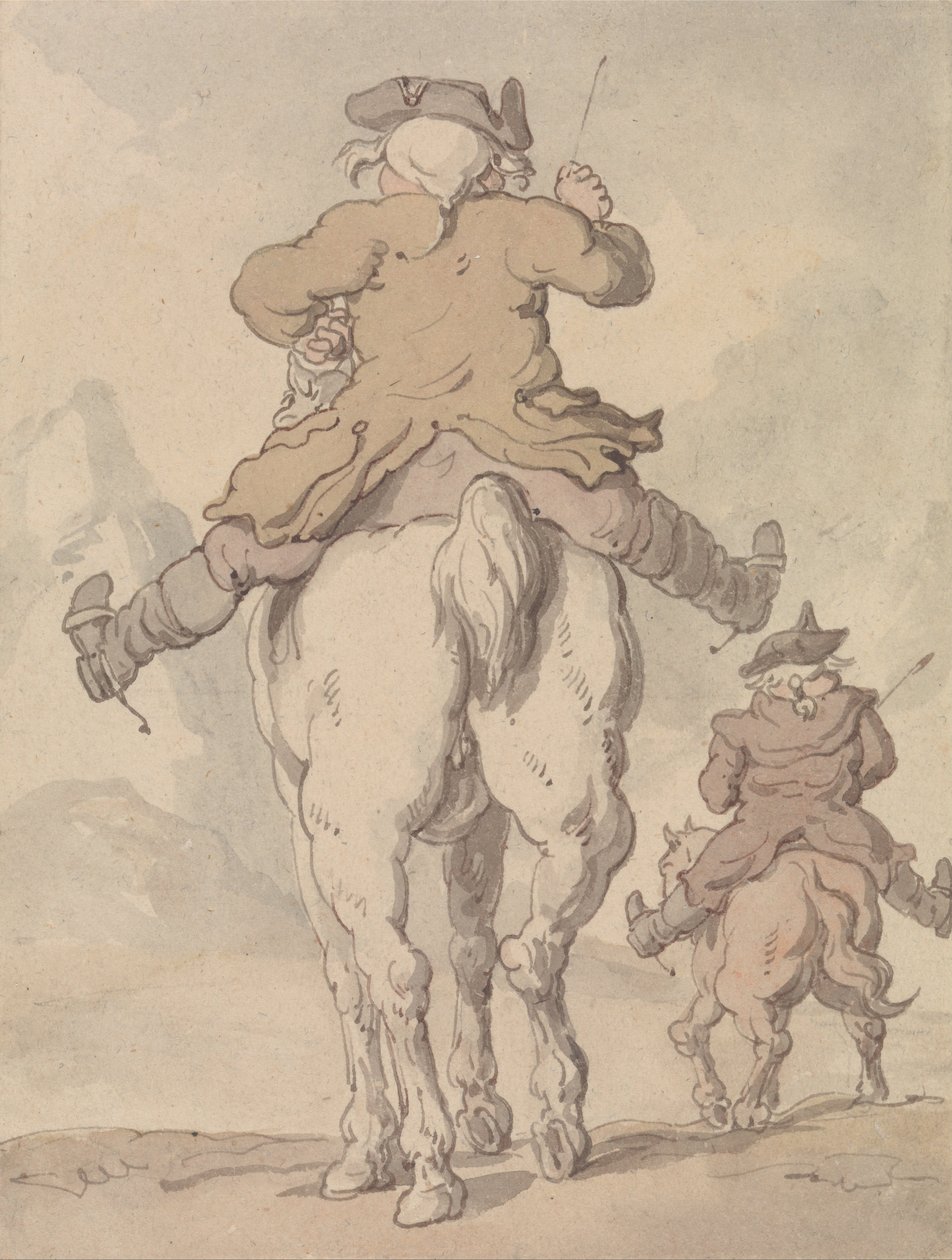 To mænd til hest set bagfra af Thomas Rowlandson