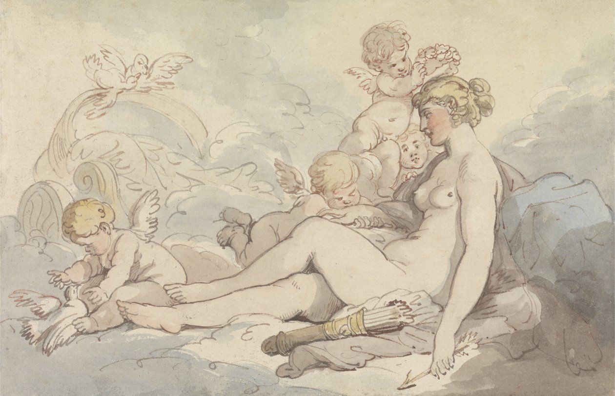 Venus kronet af Amor af Thomas Rowlandson