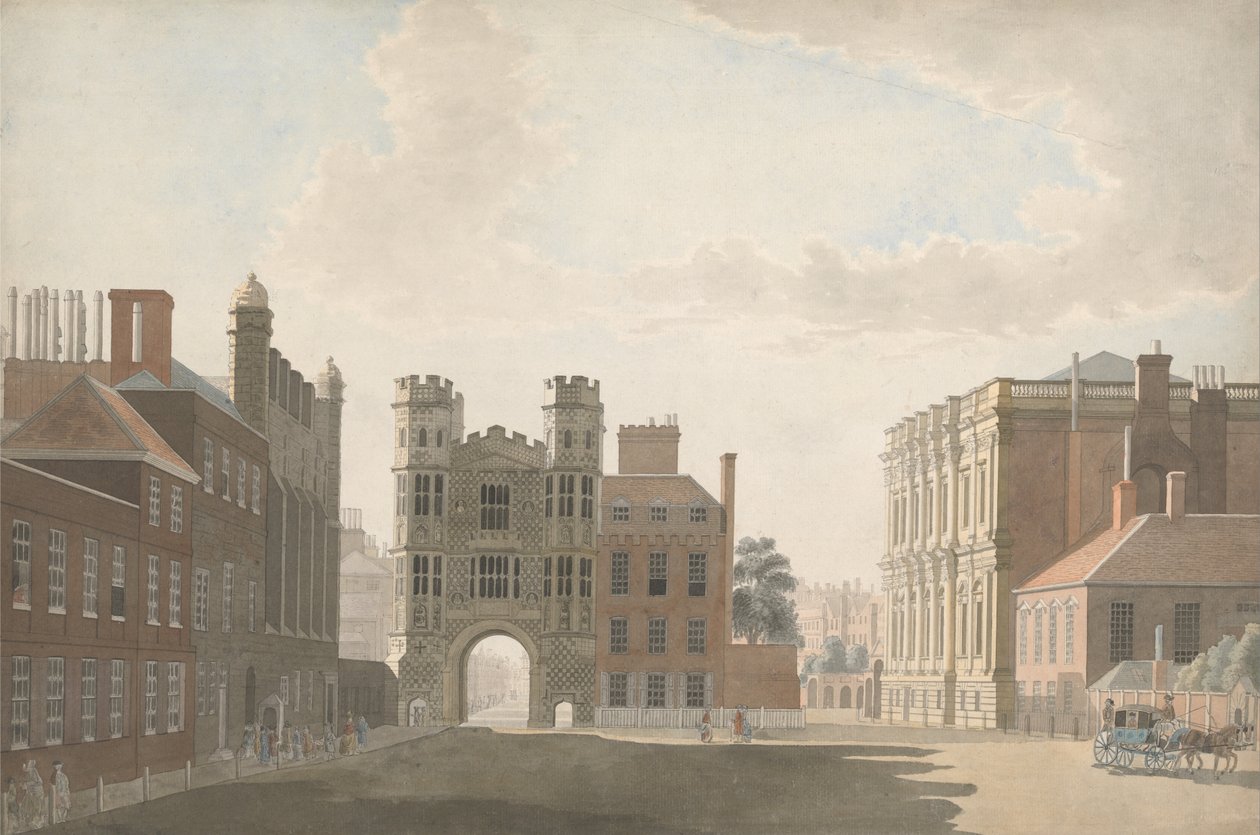 Whitehall, der viser Holbeins Gate og banketsal af Thomas Sandby