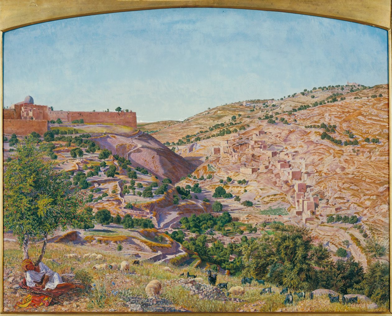 Jerusalem og Josafats dal fra den onde råds bakke af Thomas Seddon